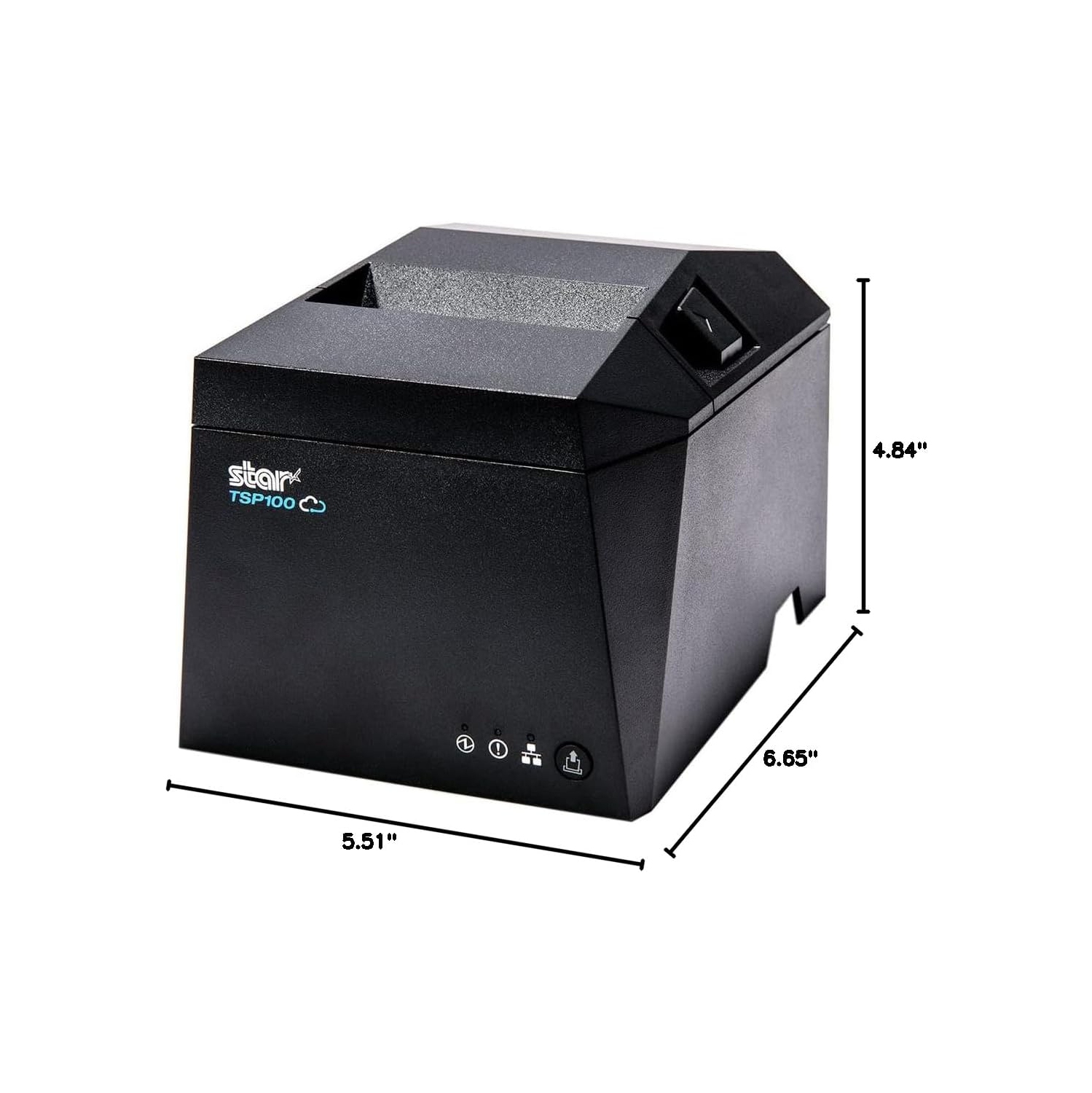 Star Micronics Thermal Receipt Printer TSP143IVUW - TSP100IV Series Cutter, WLAN, USB-C, Ethernet, CLOUDPRNT with Ethernet and USB Cable, Gray