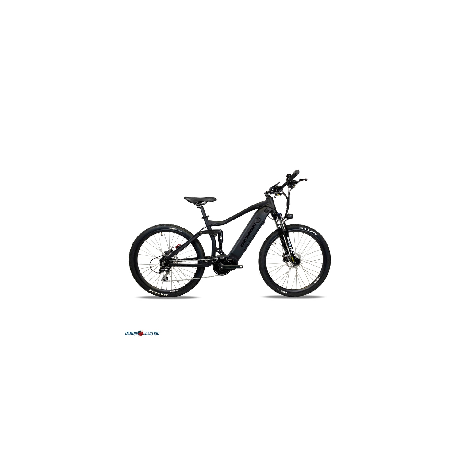 Open Box - Demon Electric Outlaw 350W 27.5" Mountain Electric Bike, 50-60km Range, TEKTRO Hydraulic E-Bike Brakes, Front & Rear Gas Suspension,