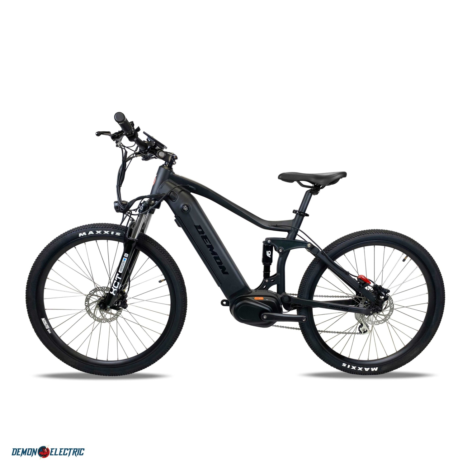 Open Box - Demon Electric Outlaw 350W 27.5" Mountain Electric Bike, 50-60km Range, TEKTRO Hydraulic E-Bike Brakes, Front & Rear Gas Suspension,