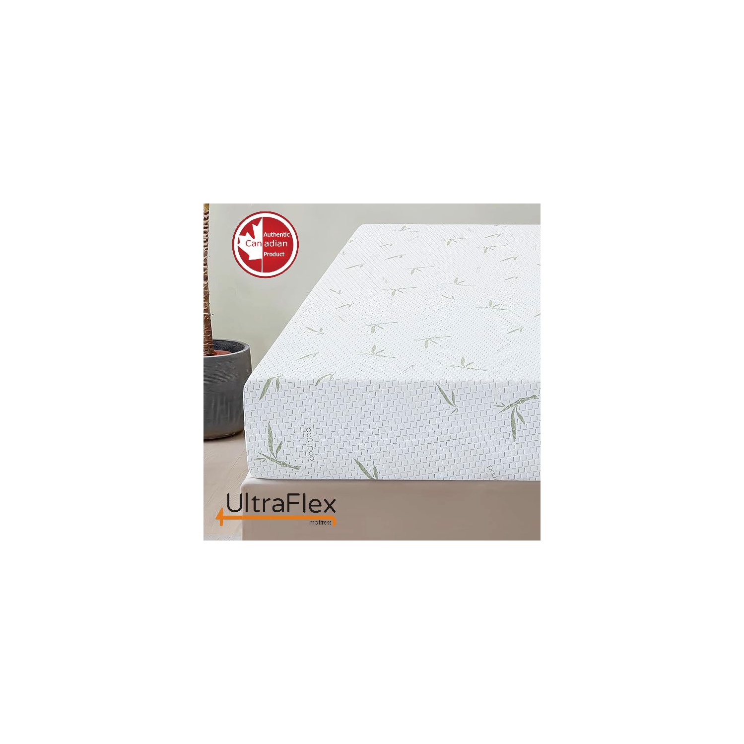 Matelas Ultraflex EasySleep - confort réversible infusé de gel mi-ferme fabriqué au Canada, soulagement de la pression, housse en bambou, mousse
