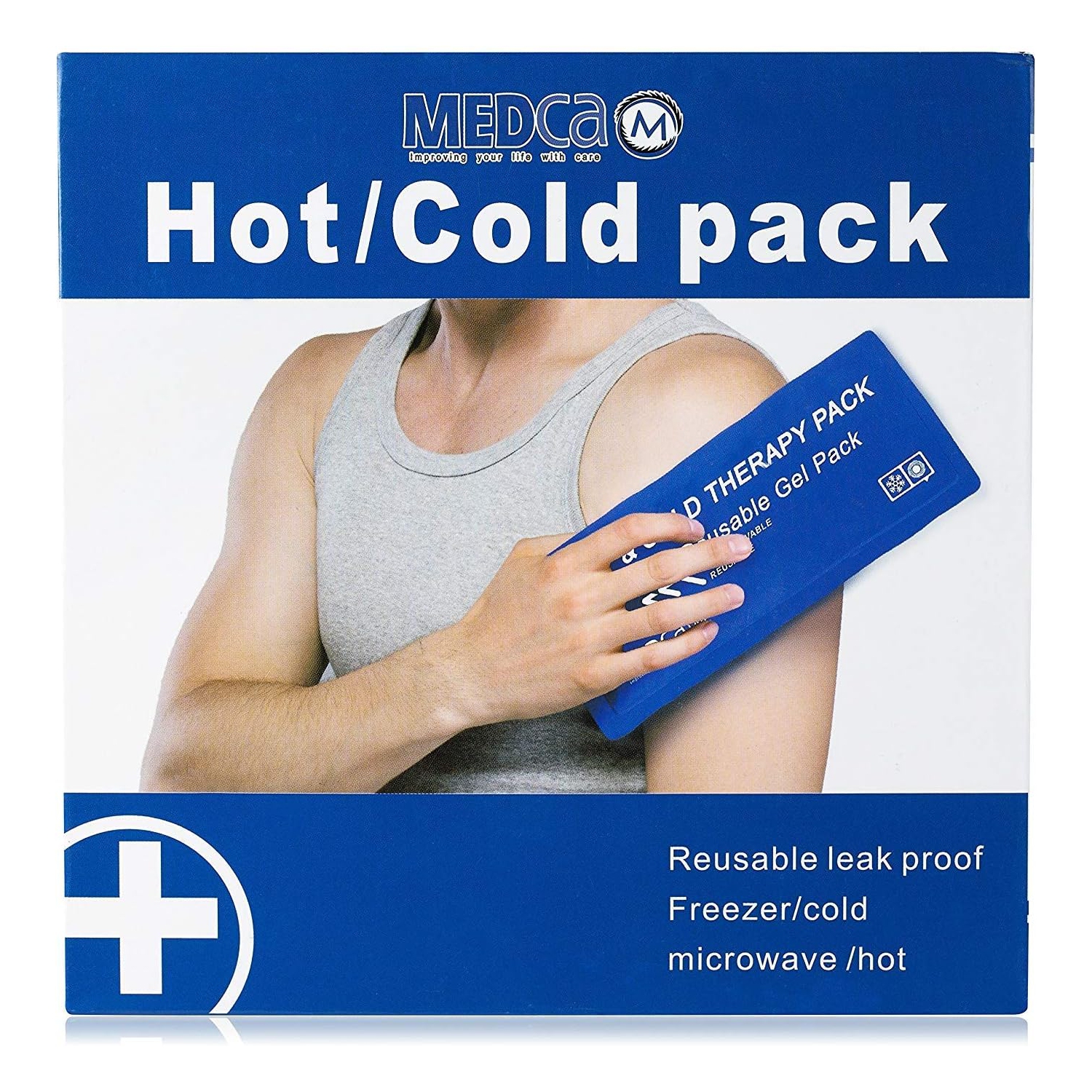Reusable Hot Cold Compress for Pain Relief - 5" x 10", Soft & Comfortable Ice Pack for Injuries, Recovery, Knee, Shoulder Pain, Sprains, Migraines,