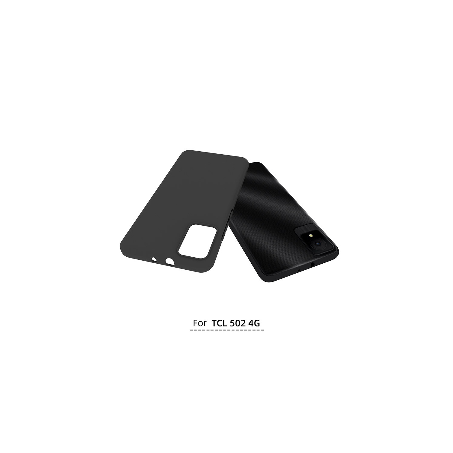 TopSave Slim, Matte Black Thin Soft Rubber Gel Back TPU Cases For TCL 502 4G 6"