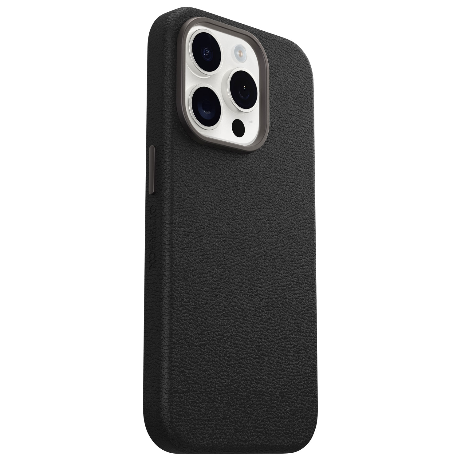 Étui rigide ajusté en cuir de cactus Symmetry d'OtterBox pour iPhone 15 Pro - Noir