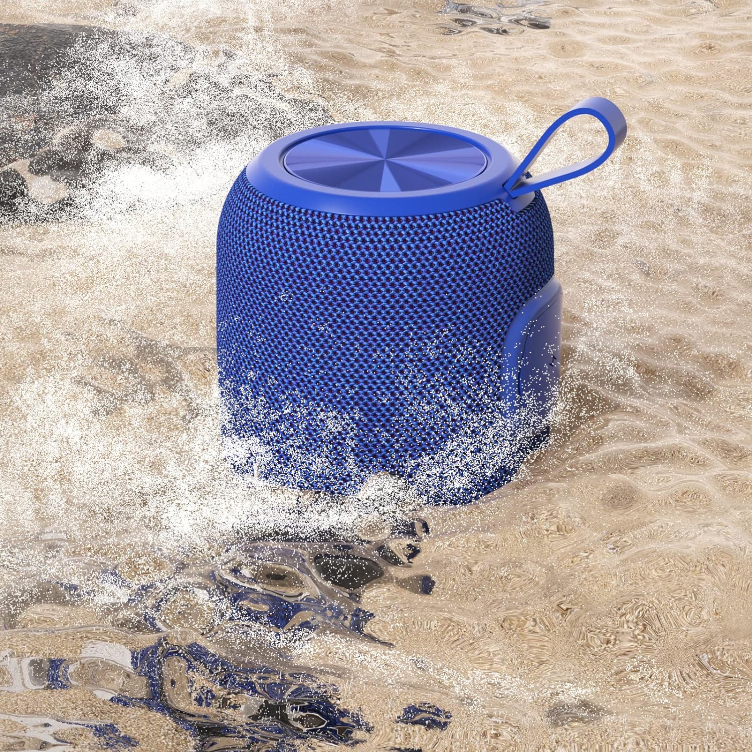 Bluetooth Speaker Wireless Bluetooth 5.0, Mini Portable Speakers 360 HD Surround Sound Stereo IPX7 Waterproof for Inside and Outdoor Speaker Blue