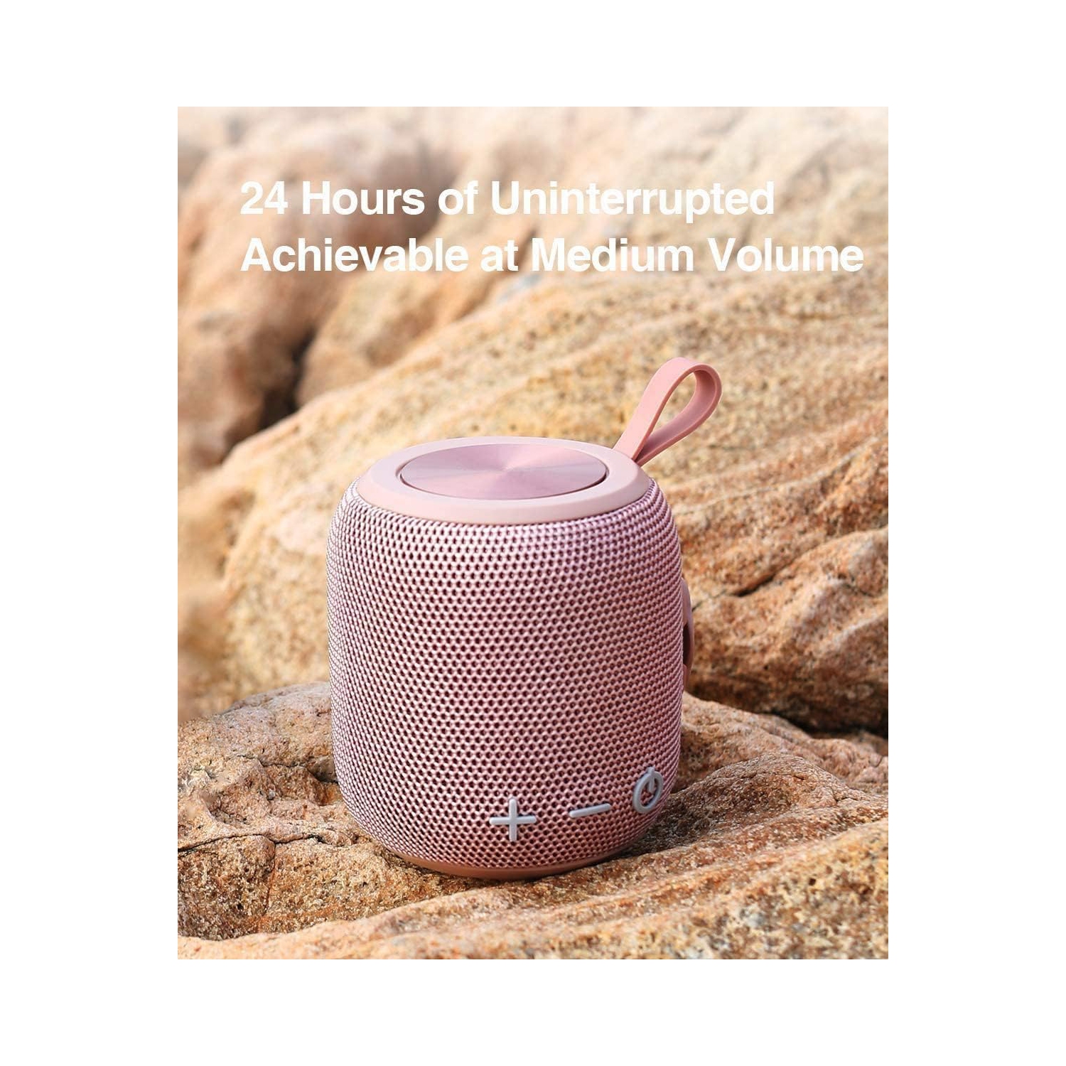 Bluetooth Speaker Wireless Bluetooth 5.0, Mini Portable Speakers 360 HD Surround Sound Stereo IPX7 Waterproof for Inside and Outdoor Speaker Pink