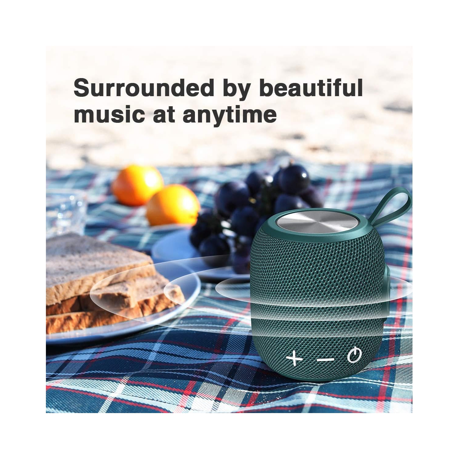 Haut-parleur Bluetooth sans fil Bluetooth 5,0, mini haut-parleurs portatifs 360 son ambiophonique HD stéréo IPX7 étanche pour haut-parleur intérieur