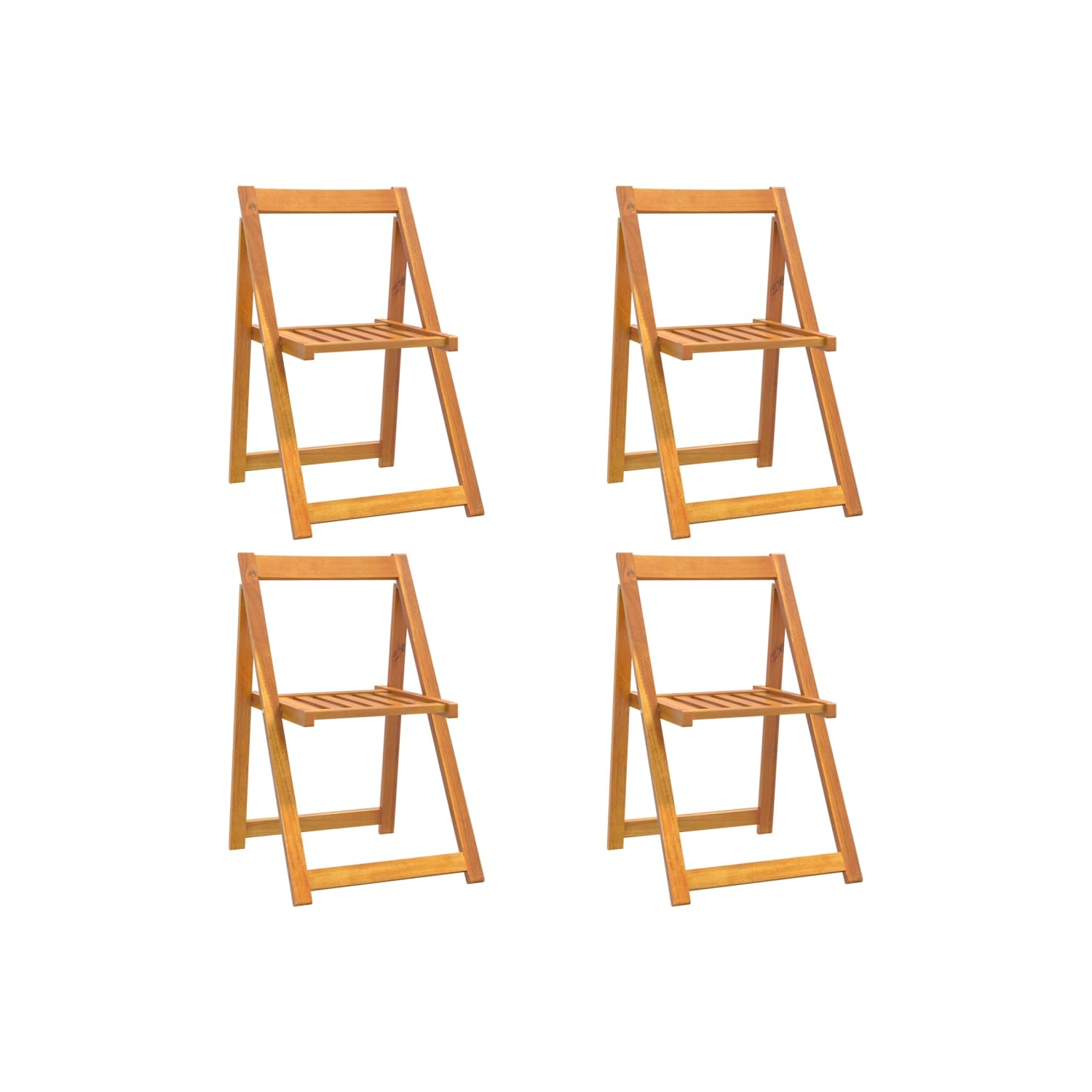 vidaXL Folding Garden Chairs 4 pcs Solid Wood Acacia
