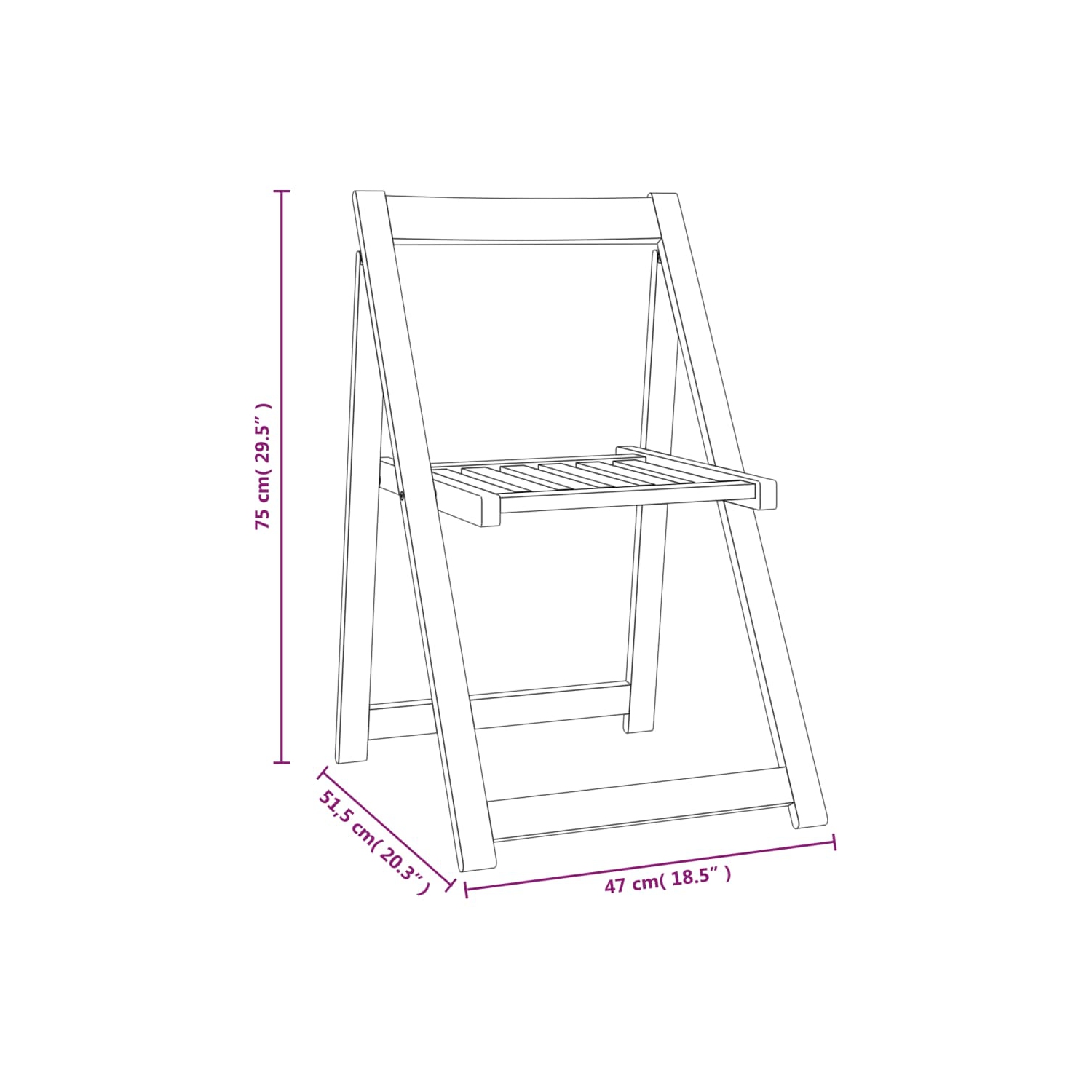 vidaXL Folding Garden Chairs 4 pcs Solid Wood Acacia