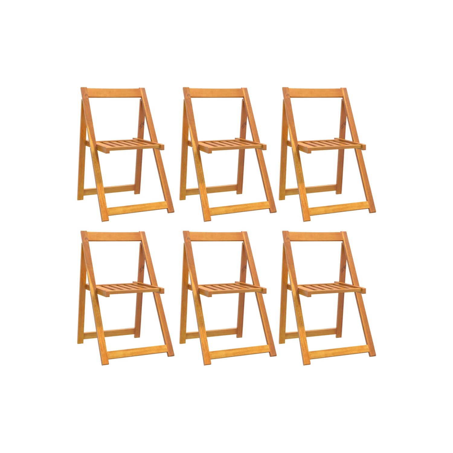 vidaXL Folding Garden Chairs 6 pcs Solid Wood Acacia