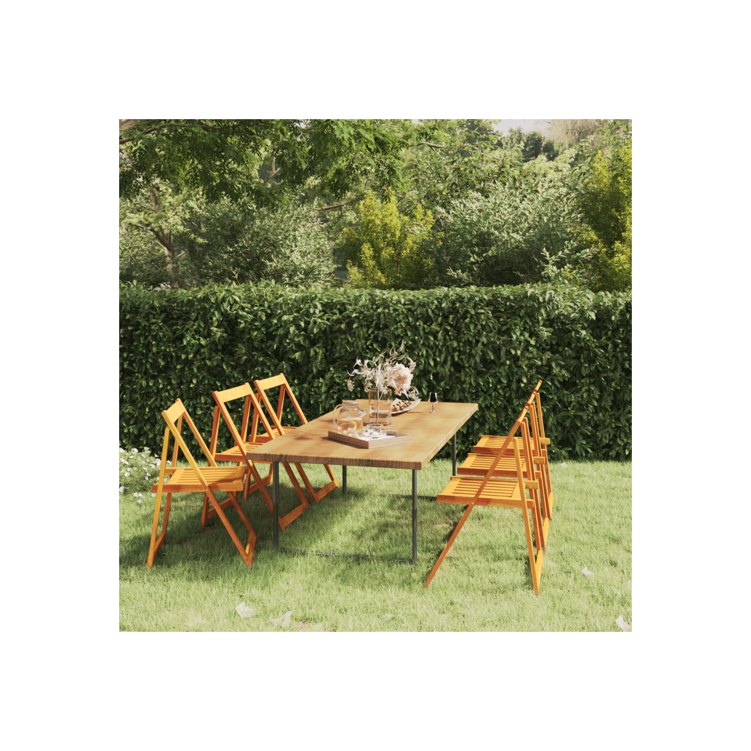 vidaXL Folding Garden Chairs 6 pcs Solid Wood Acacia