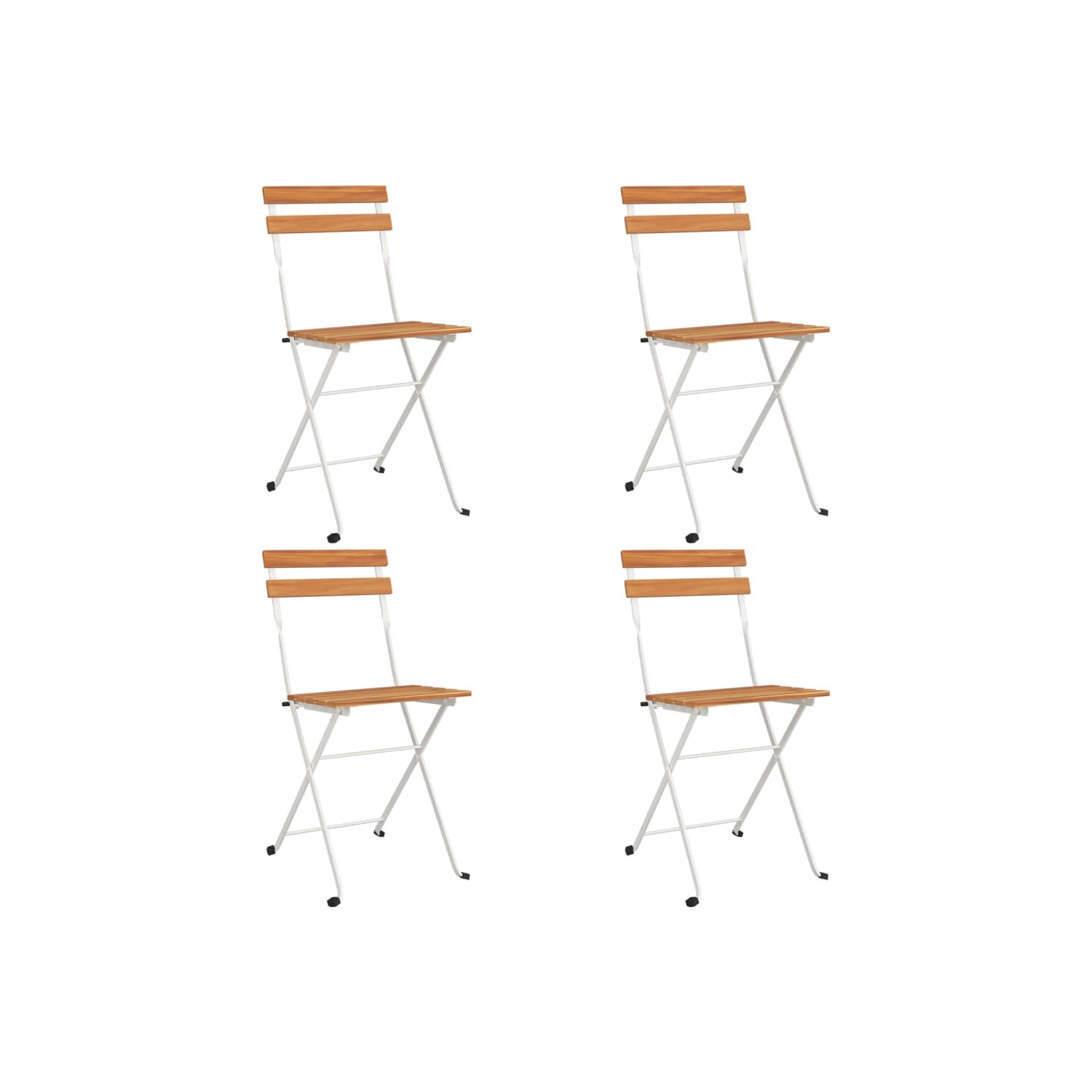 vidaXL Folding Bistro Chairs 4 pcs Solid Wood Acacia and Steel