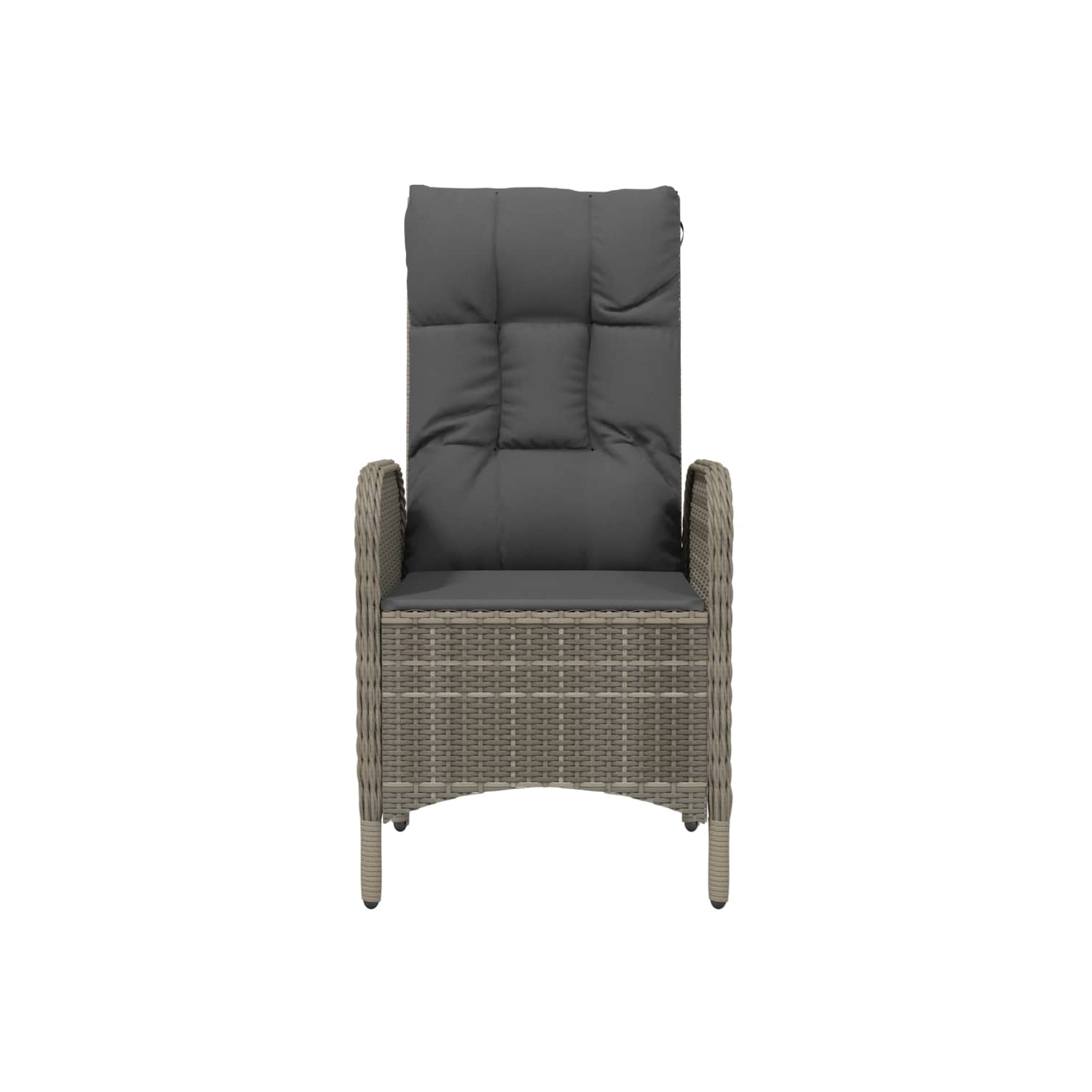 Chaises d'extérieur 2 pièces en poly rotin gris