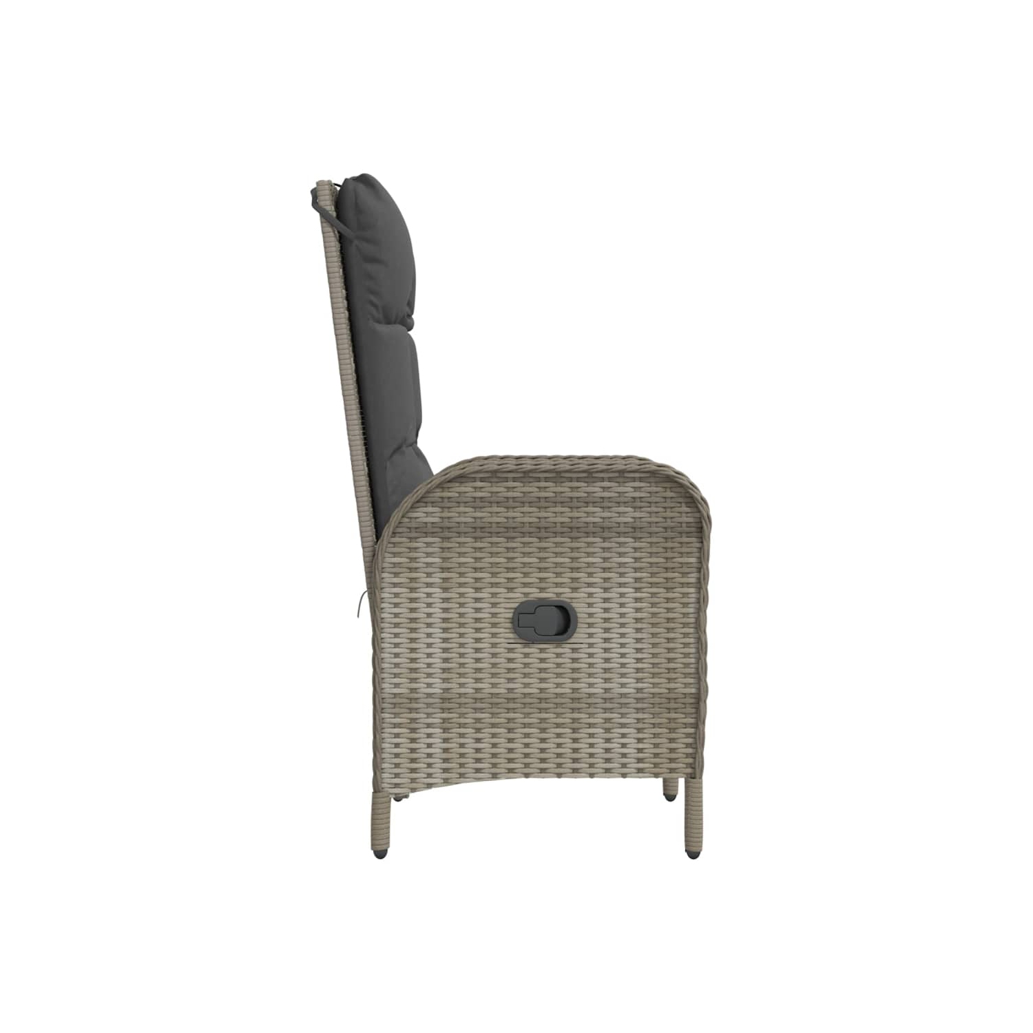 Chaises d'extérieur 2 pièces en poly rotin gris