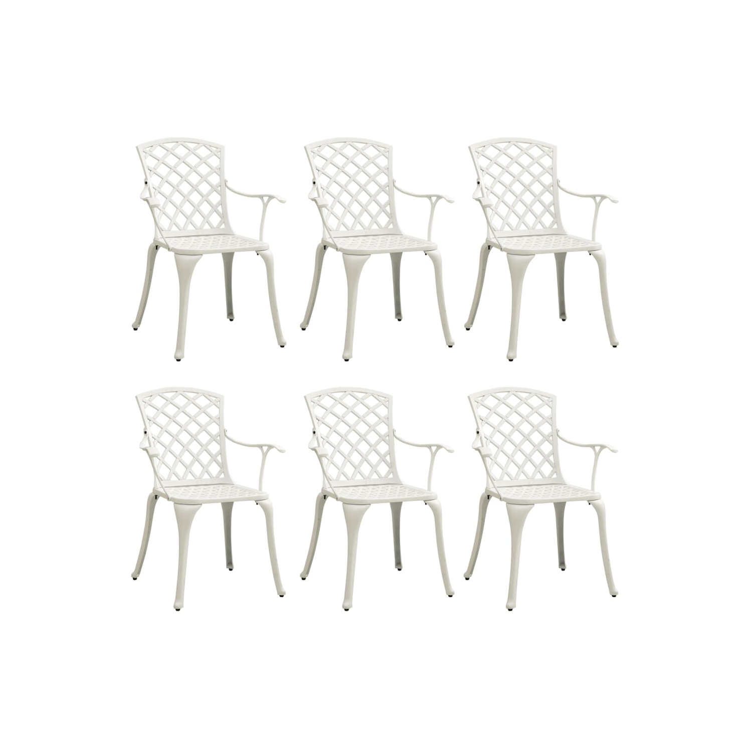 vidaXL Garden Chairs 6 pcs Cast Aluminium White