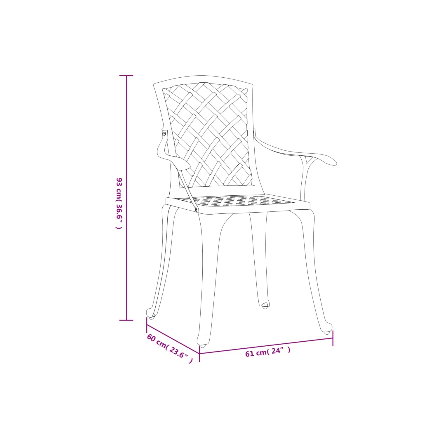 vidaXL Garden Chairs 6 pcs Cast Aluminium White