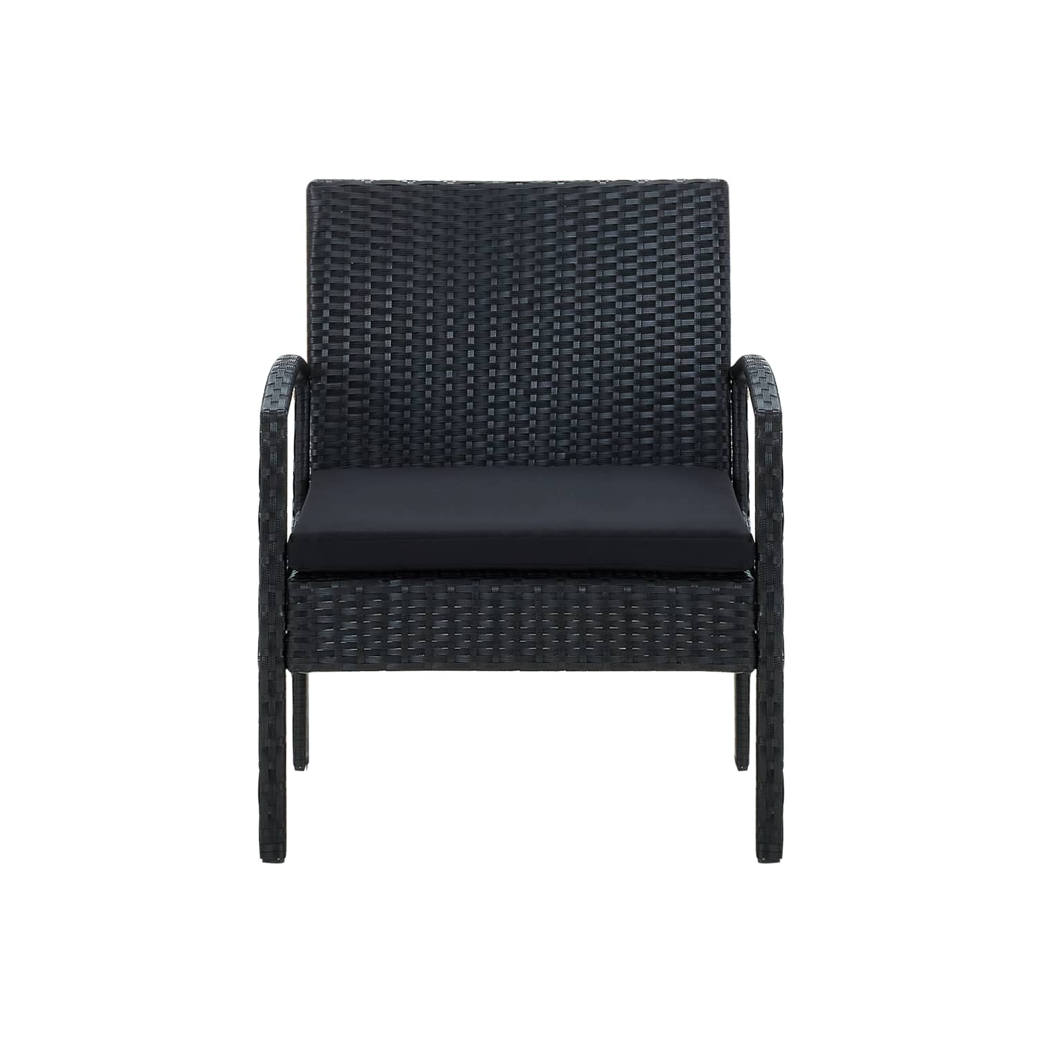 vidaXL Garden Chair with Cushion Poly Rattan Black