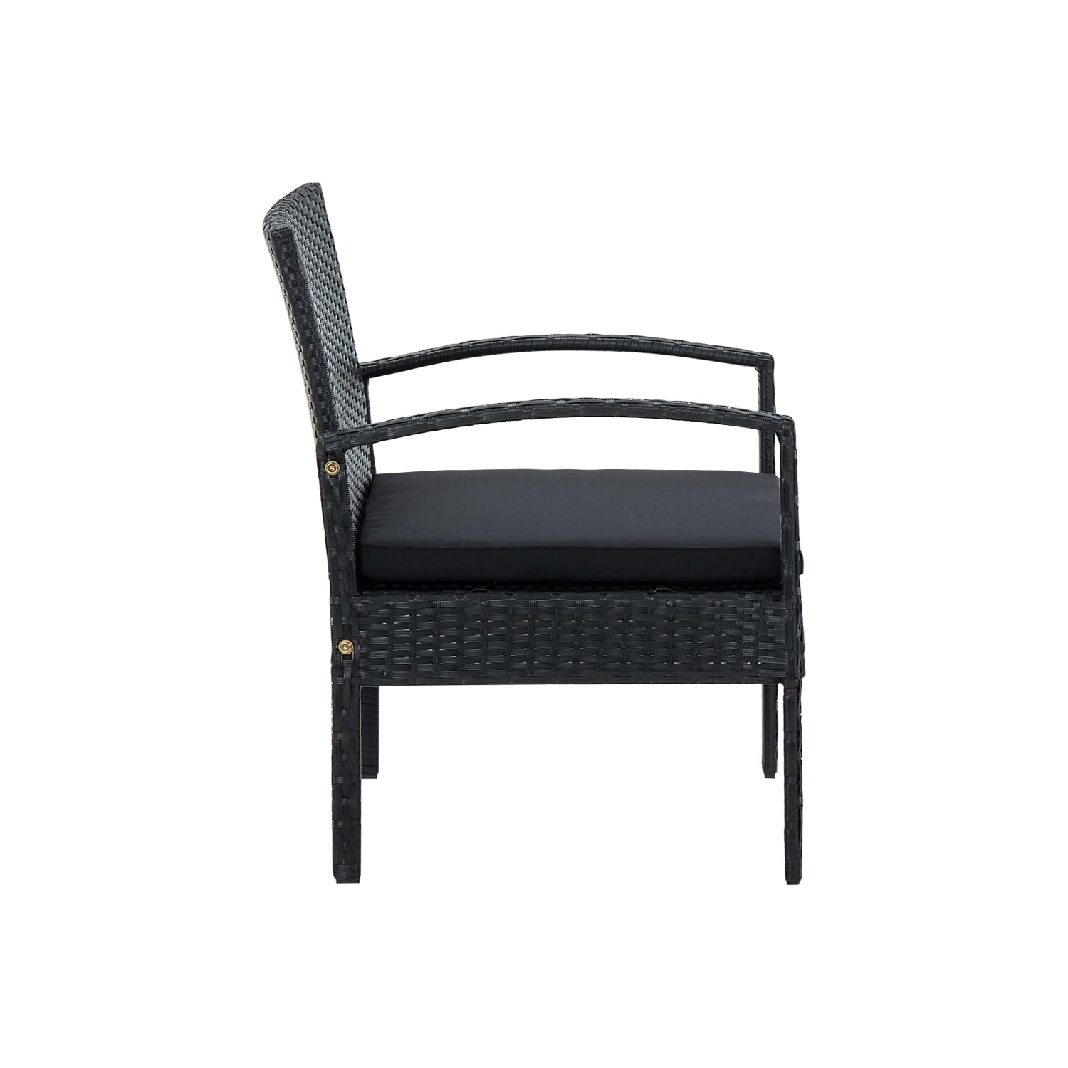 vidaXL Garden Chair with Cushion Poly Rattan Black
