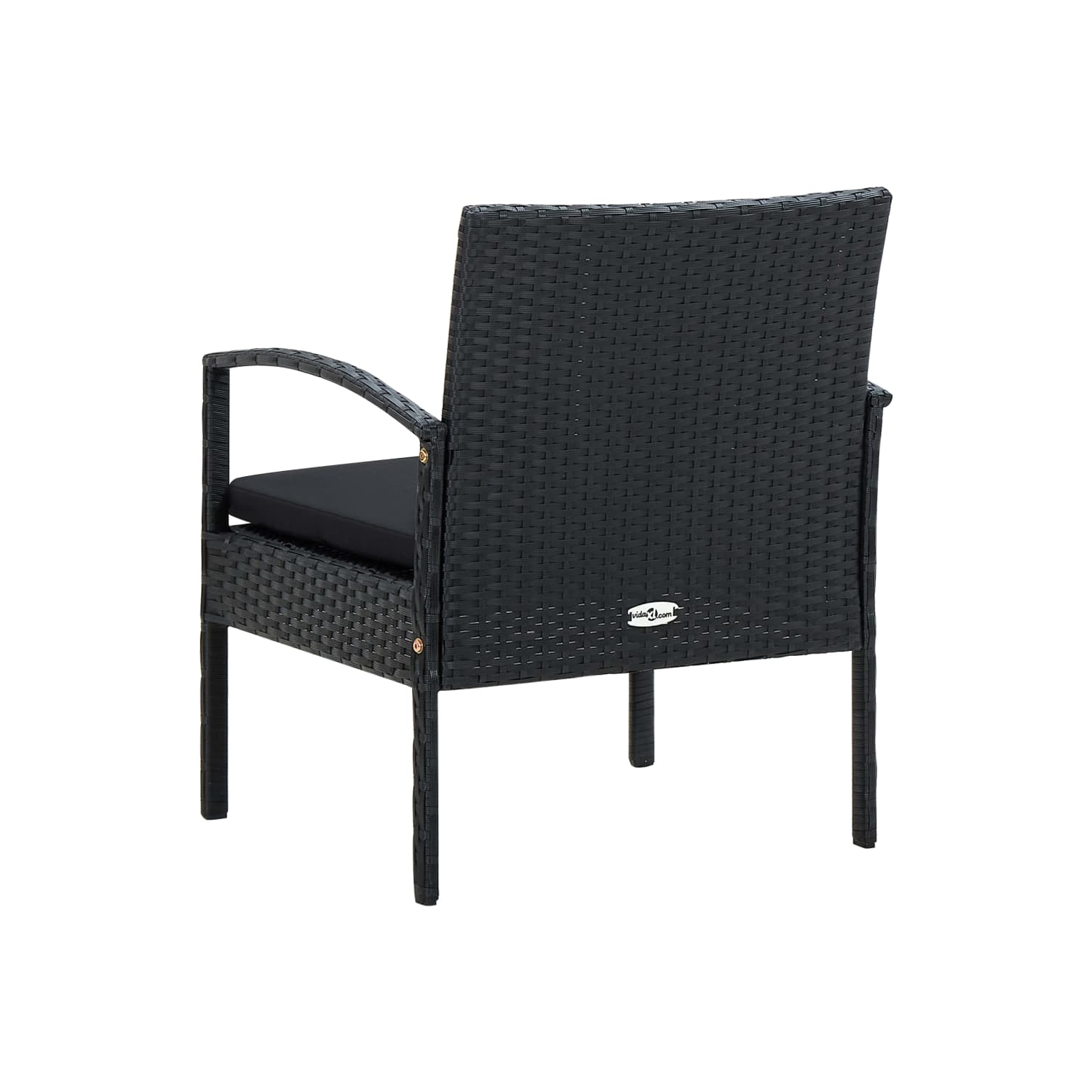 vidaXL Garden Chair with Cushion Poly Rattan Black