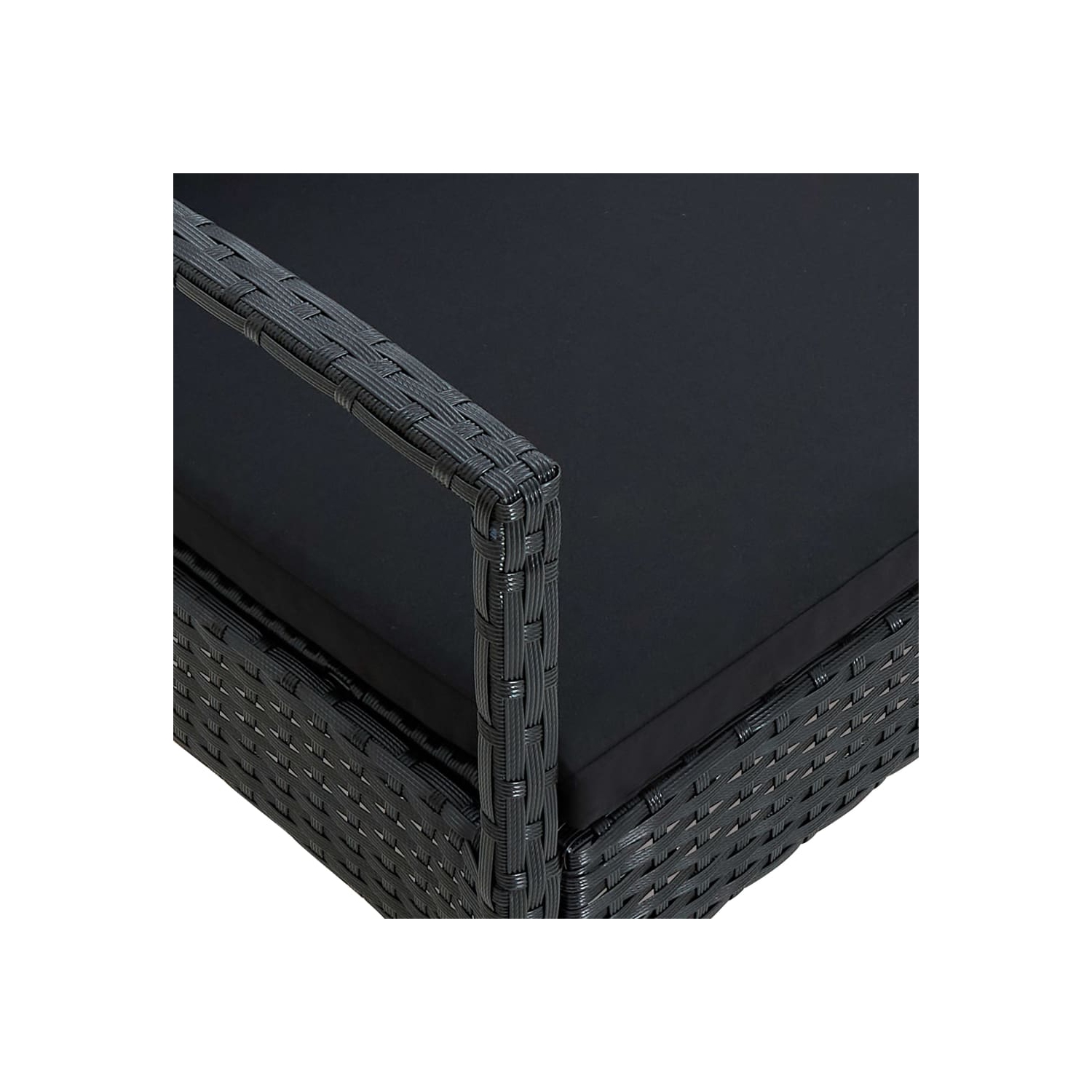 vidaXL Garden Chair with Cushion Poly Rattan Black