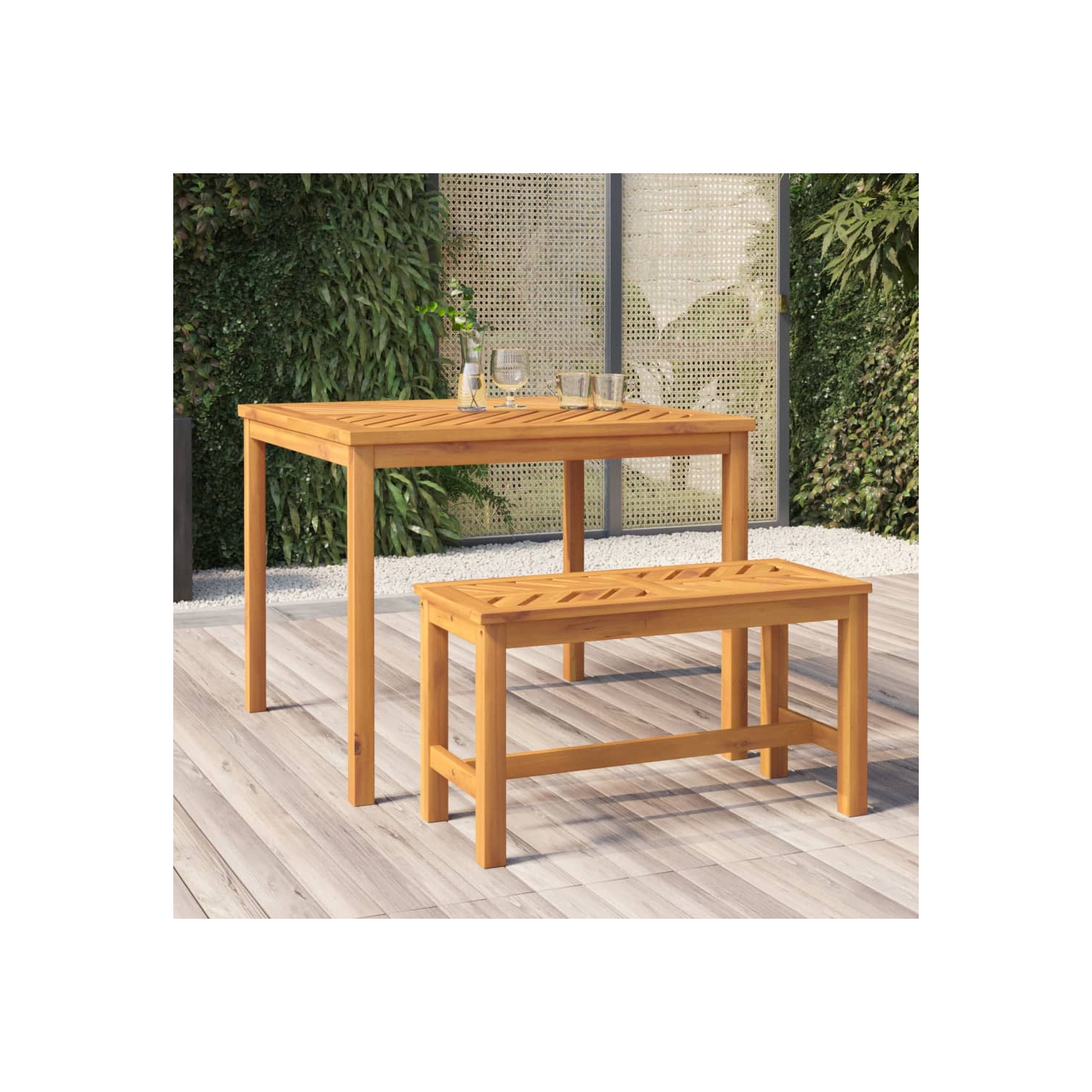 vidaXL Garden Dining Table 90x90x74 cm Solid Wood Acacia
