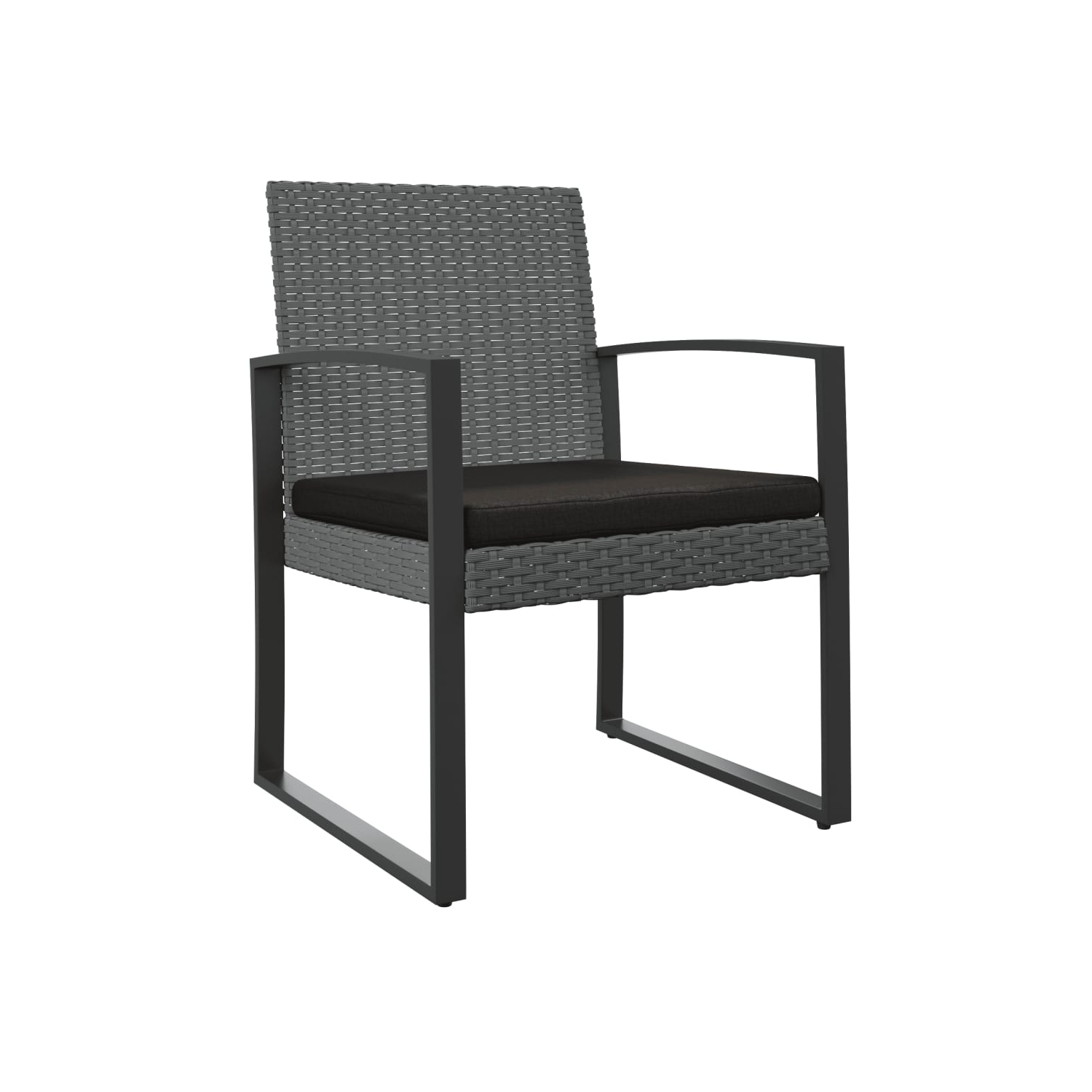 vidaXL Garden Dining Chairs 2 pcs Dark Grey PP Rattan