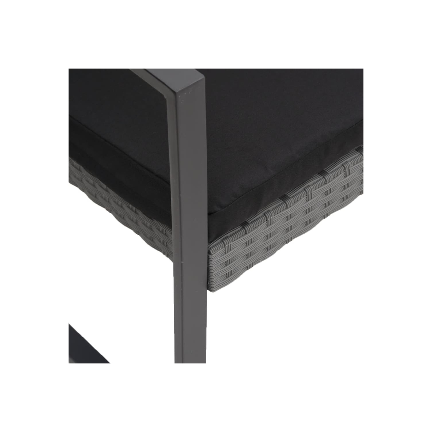 vidaXL Garden Dining Chairs 2 pcs Dark Grey PP Rattan