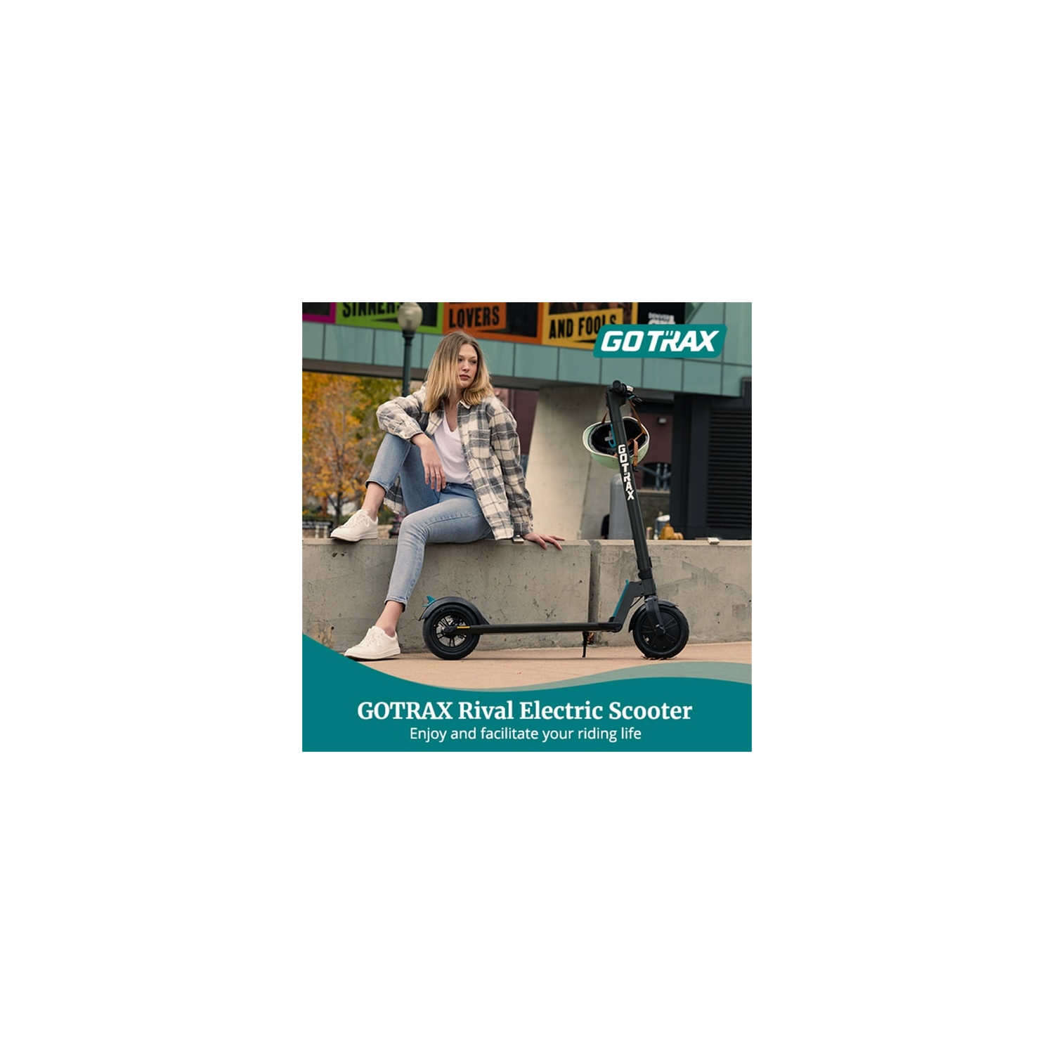 Trottinette électrique Rival de GOTRAX, pneu pneumatique de 8,5 po, autonomie maximale de 19&nbsp;km et 25kph vitesses, trottinette pliable