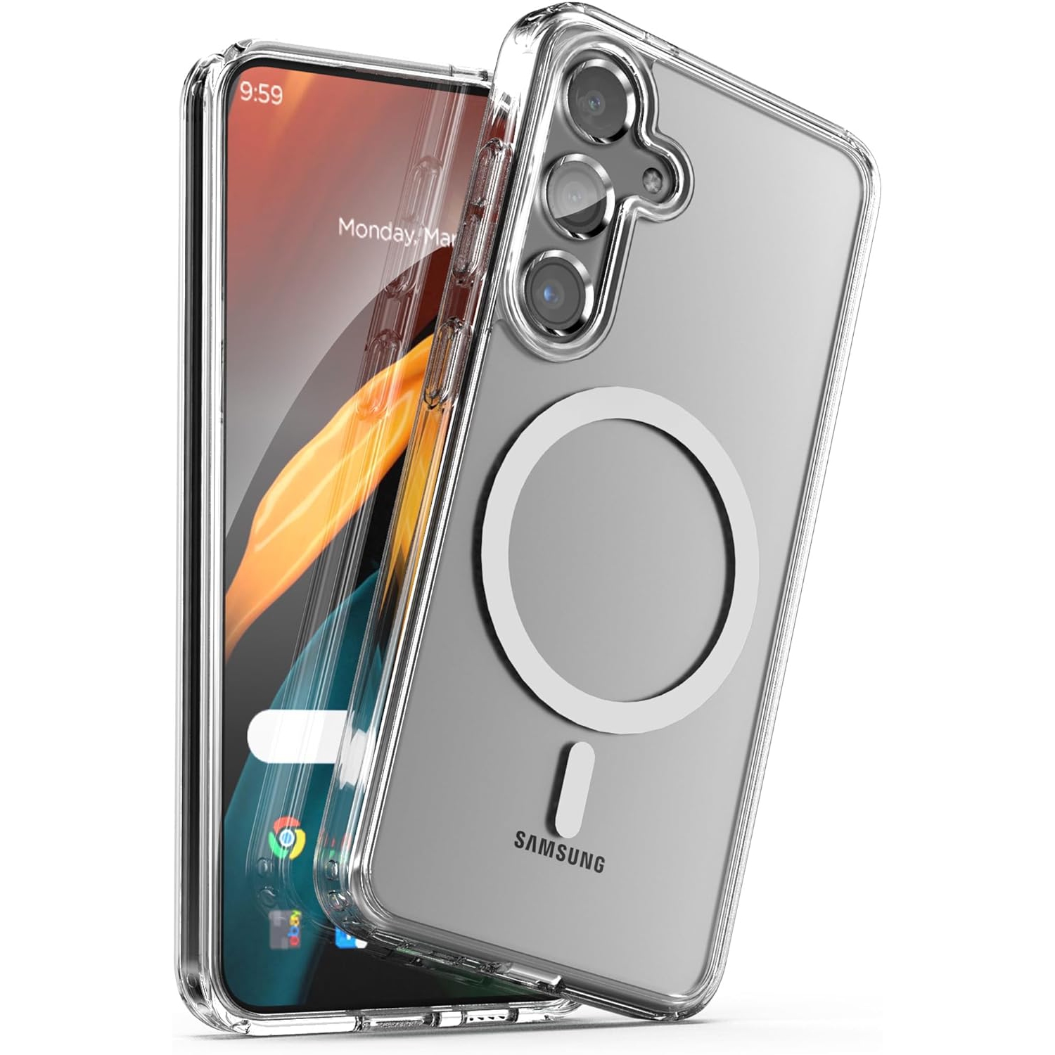 Magnetic Case for Samsung S24 PLUS, Compatible with MagSafe Wireless Charging, Shockproof Phone Bumper Cover, Anti-Scratch Clearview-FREE SHIPPING