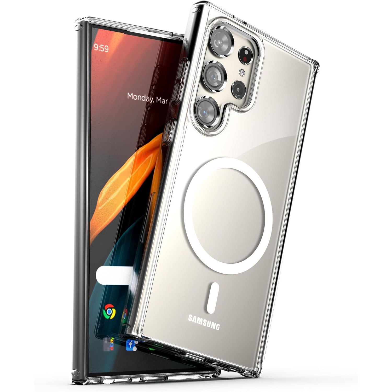 Étui magnétique pour Samsung S24 ULTRA, compatible avec le chargement sans fil MagSafe, étui antichoc pour téléphone, EXPÉDITION sans égratignures