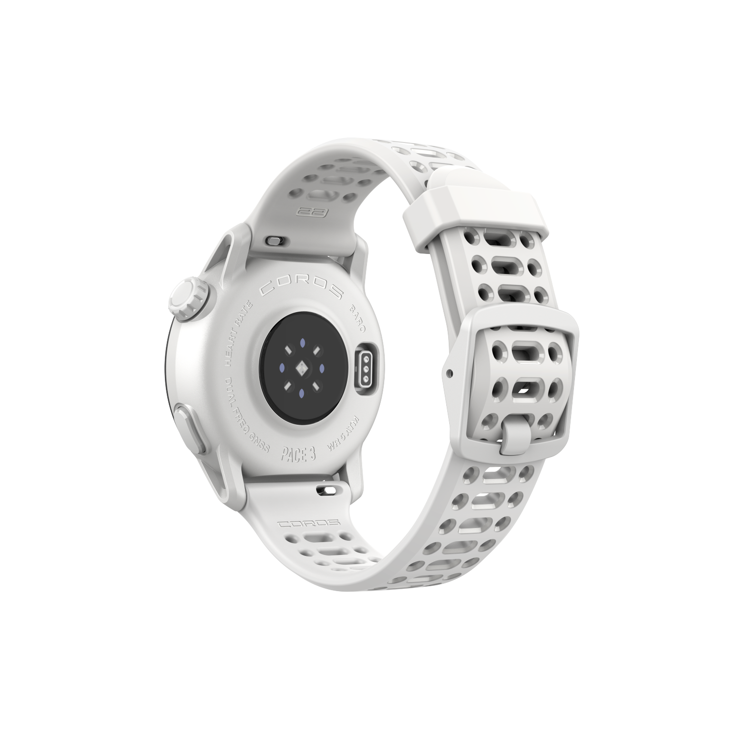 COROS PACE 3 Montre GPS de sport - Bracelet en silicone blanc