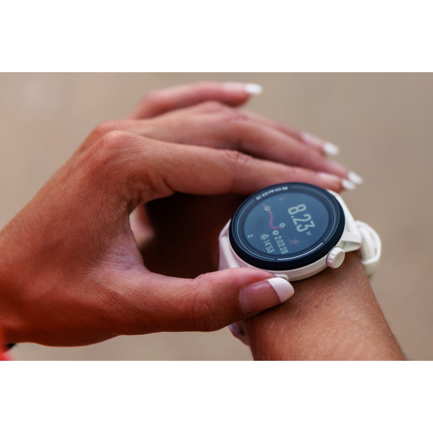 COROS PACE 3 Montre GPS de sport - Bracelet en silicone blanc