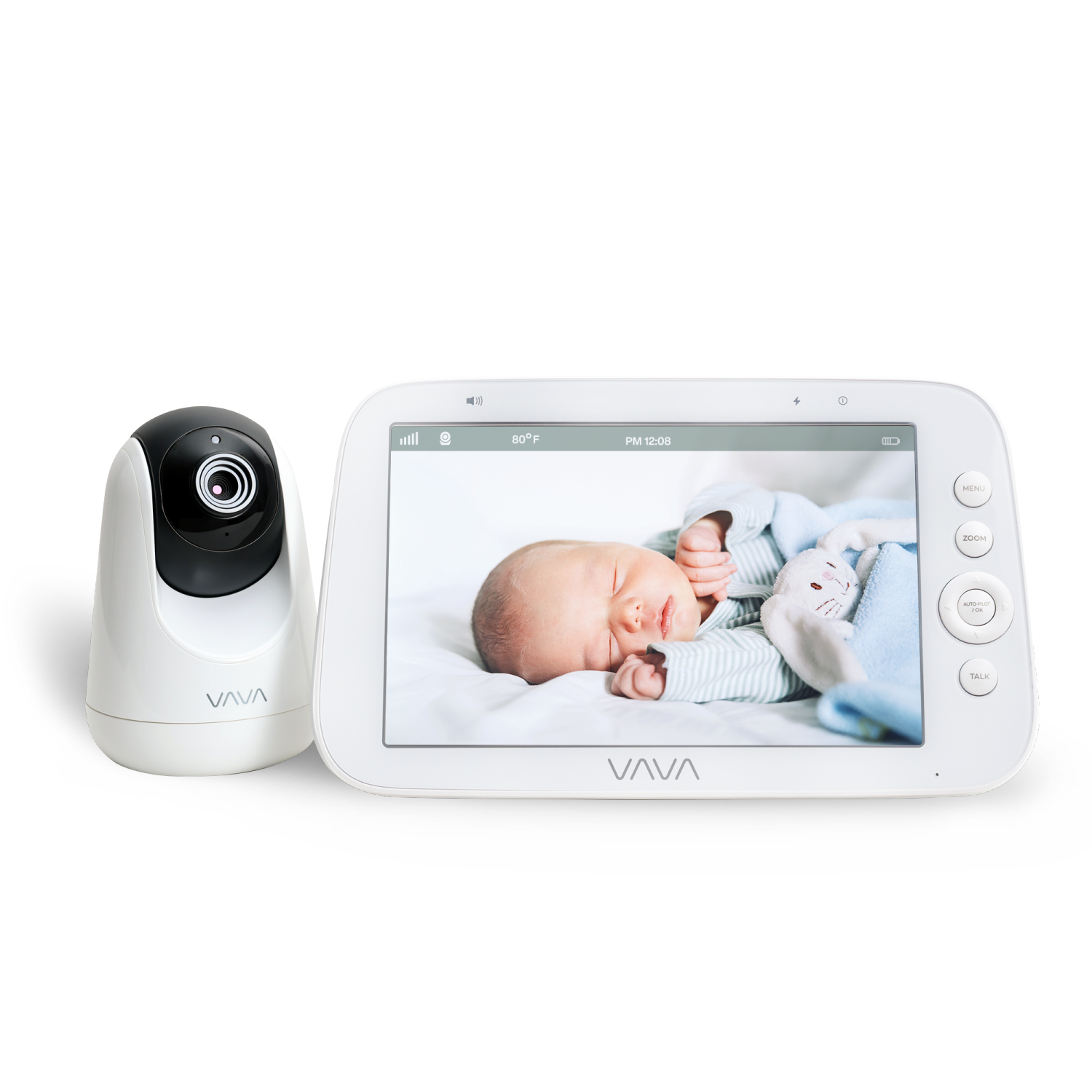 VAVA 8" 1080P HD Video Baby Monitor Split View, Night Vision, Zoom/Pan/Tilt & 2-Way Audio (IH020)