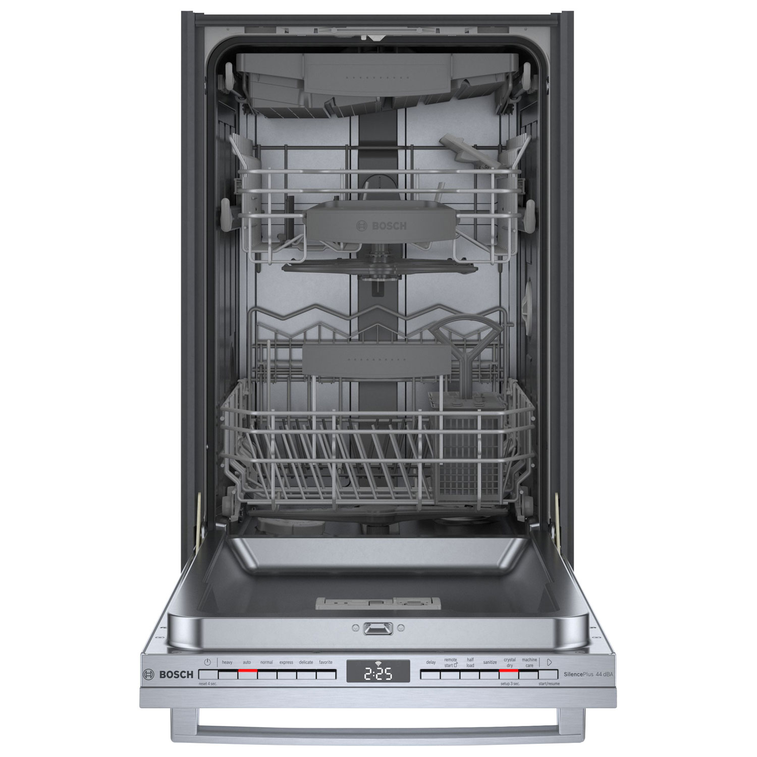 Bosch 18" 44dB Built-In Dishwasher w/ Stainless Steel Tub & Third Rack - Stainless