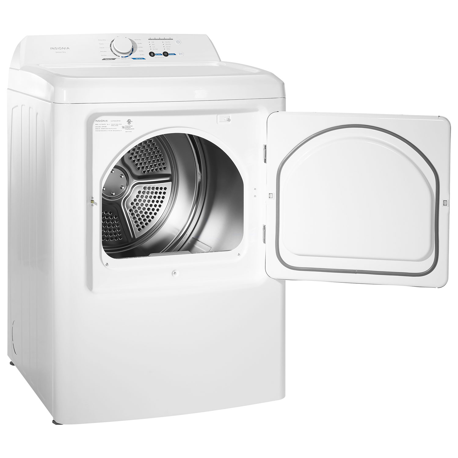 Insignia 6.7 Cu. Ft. Electric Dryer with Sensor Dry - White - Only at Best Buy