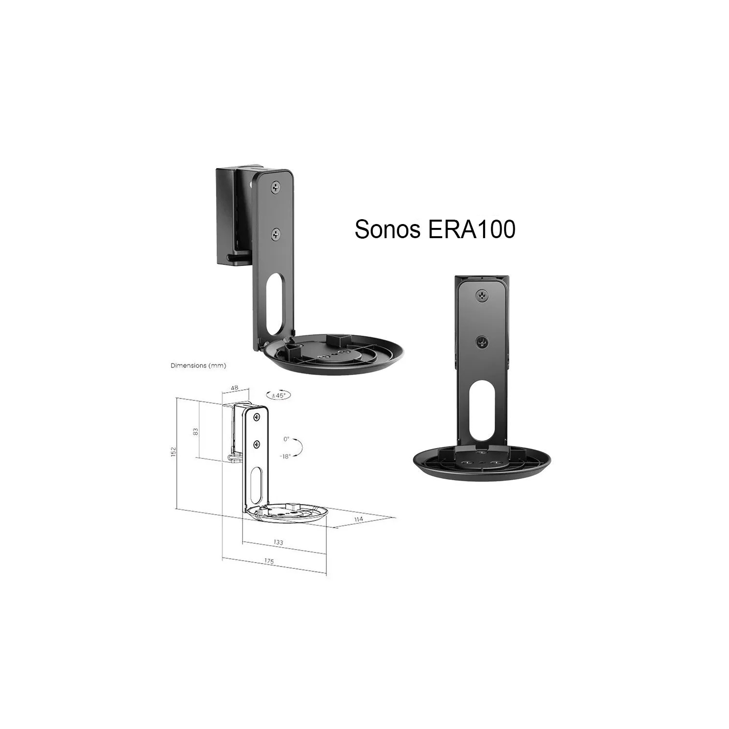 Sonora Wall Mount for Sonos Era 100 Speakers