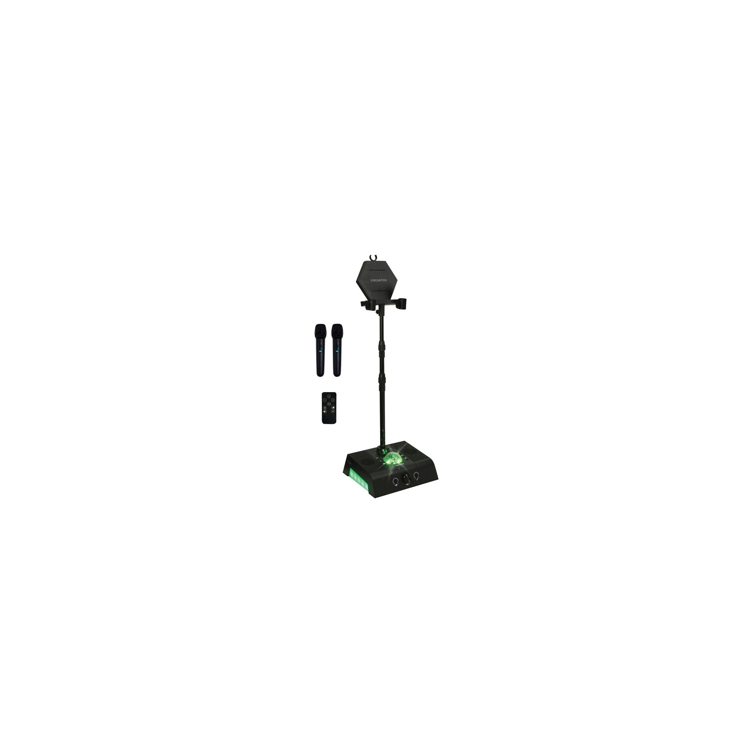 Open Box - Singsation Center Stage All-In-One Karaoke Party System with 2 Wireless Mic (SPKAW740M2) - Black