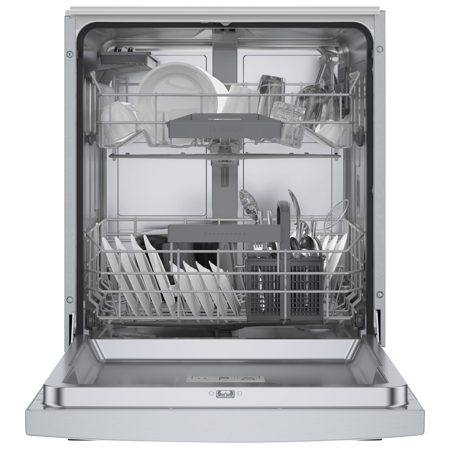 Bosch 300 Series 24" 46dB Built-In Dishwasher with Stainless Steel Tub - Stainless Steel