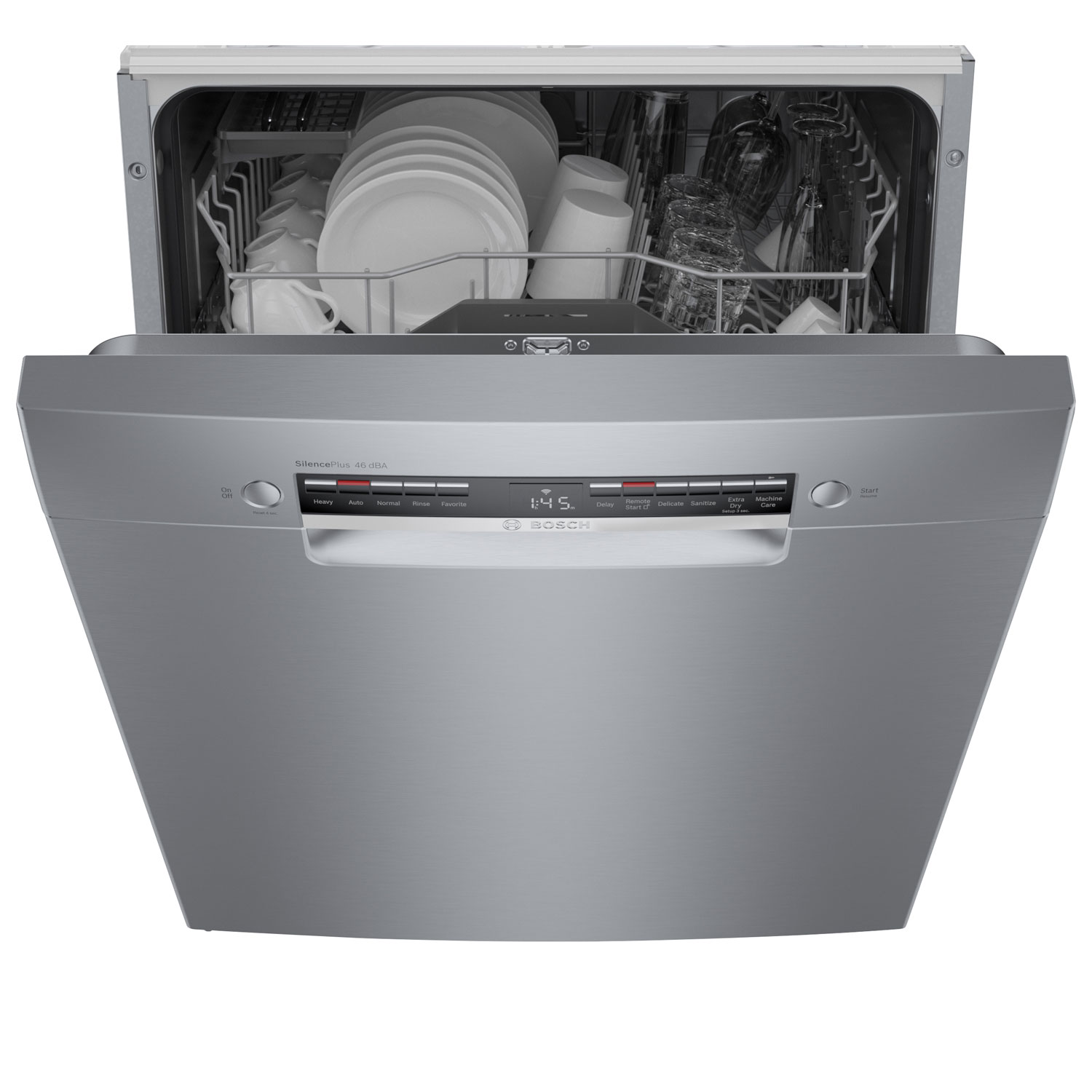 Bosch 300 Series 24" 46dB Built-In Dishwasher with Stainless Steel Tub - Stainless Steel