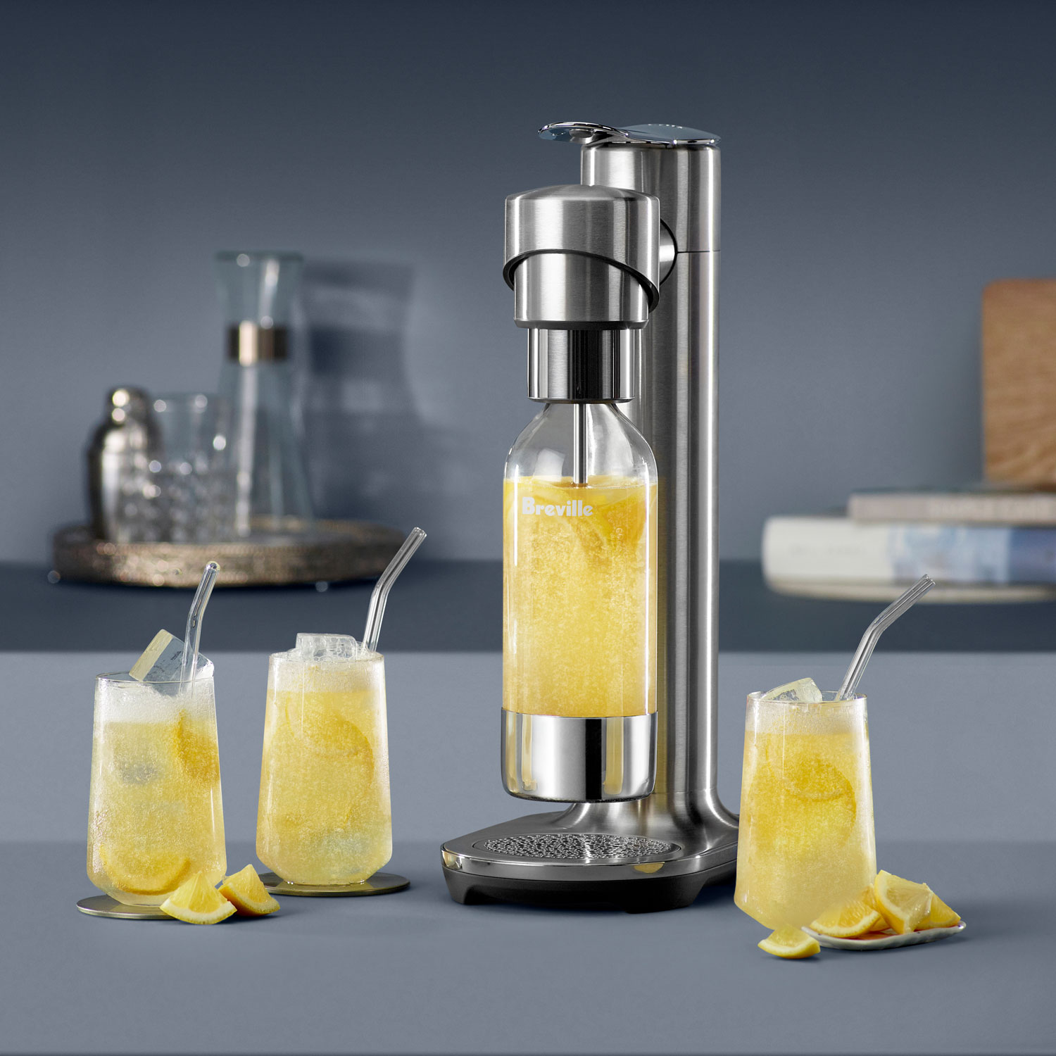 Machine à boissons pétillantes de 1 L InFizz Fusion de Breville avec bouchon FusionCap - Acier inoxydable