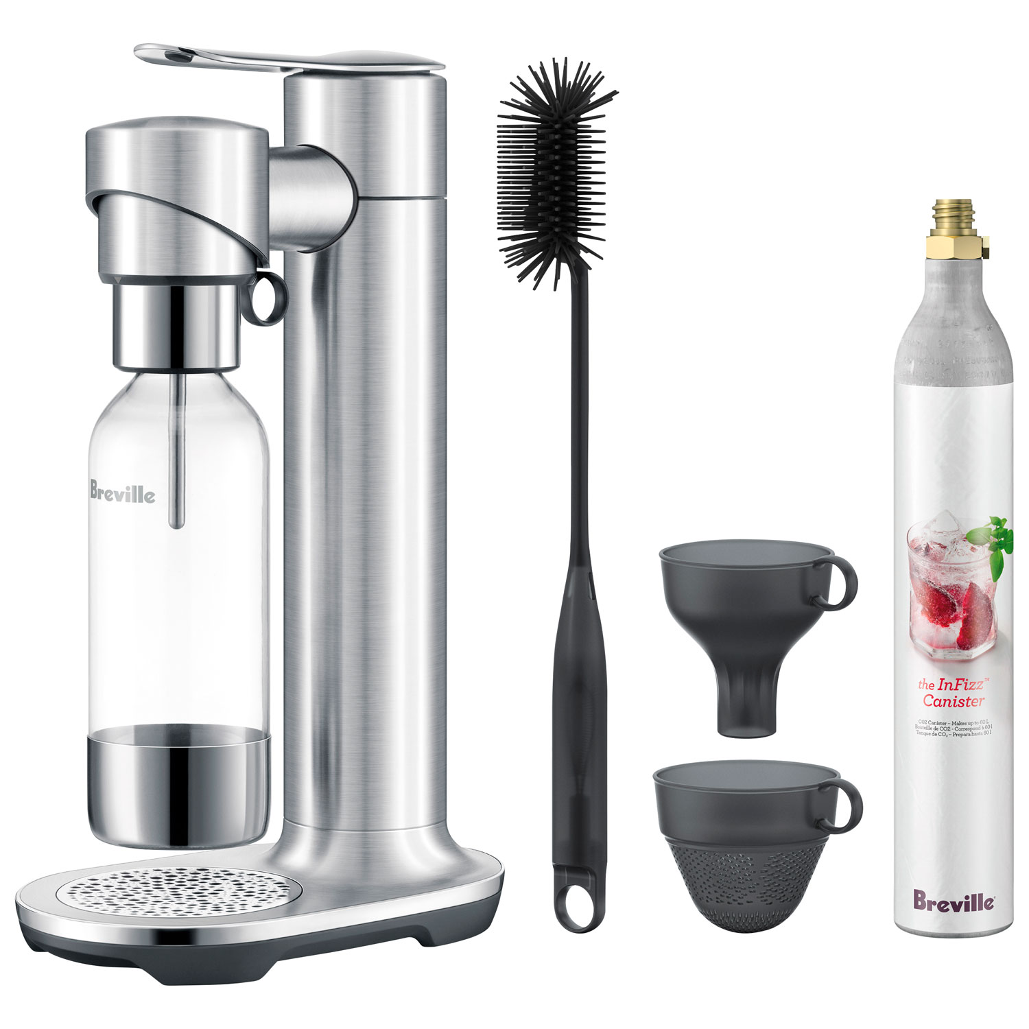 Breville InFizz Fusion 1L Soda Machine with FusionCap & Co2 Canister - Stainless Steel