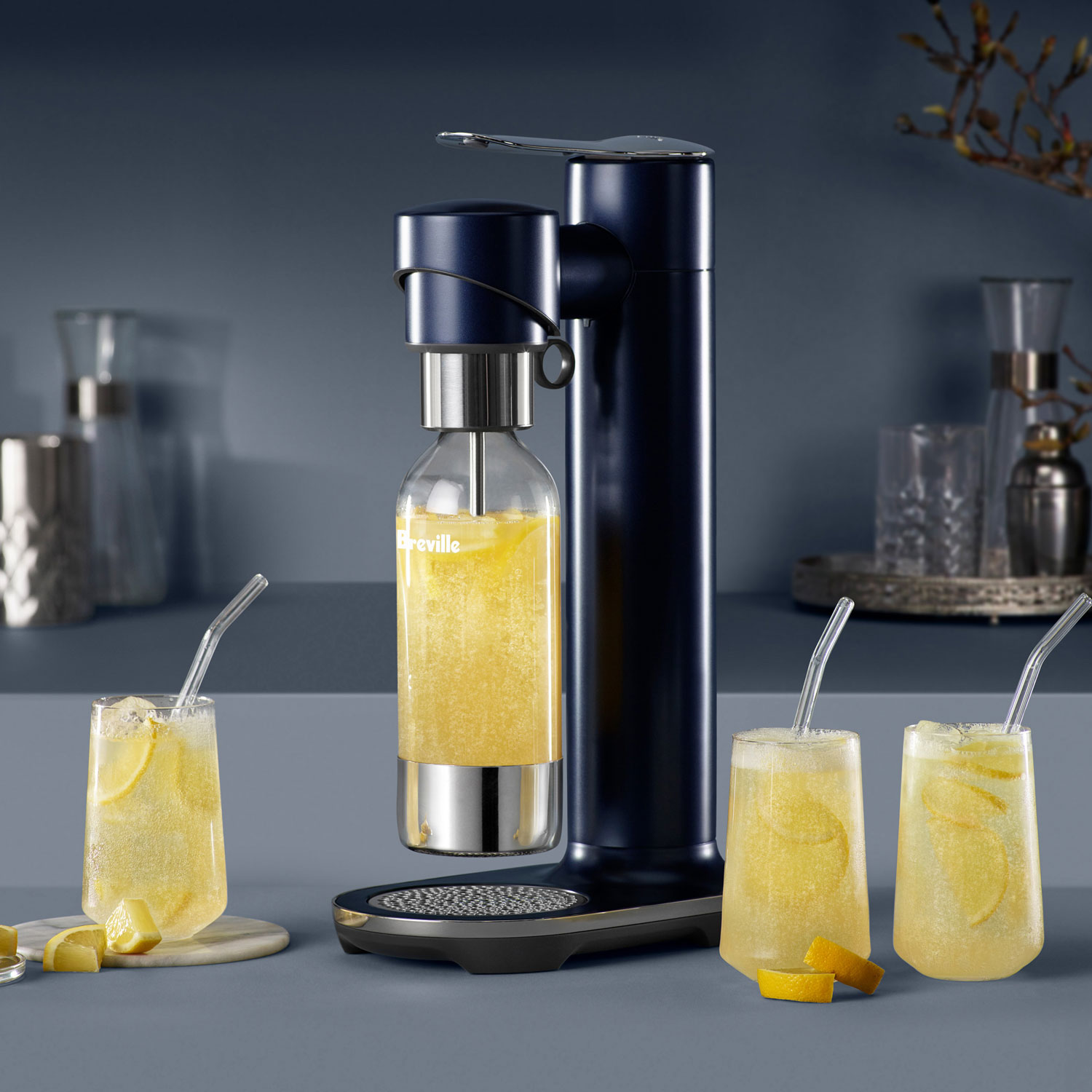 Breville InFizz Fusion 1L Soda Machine with FusionCap - Damson Blue