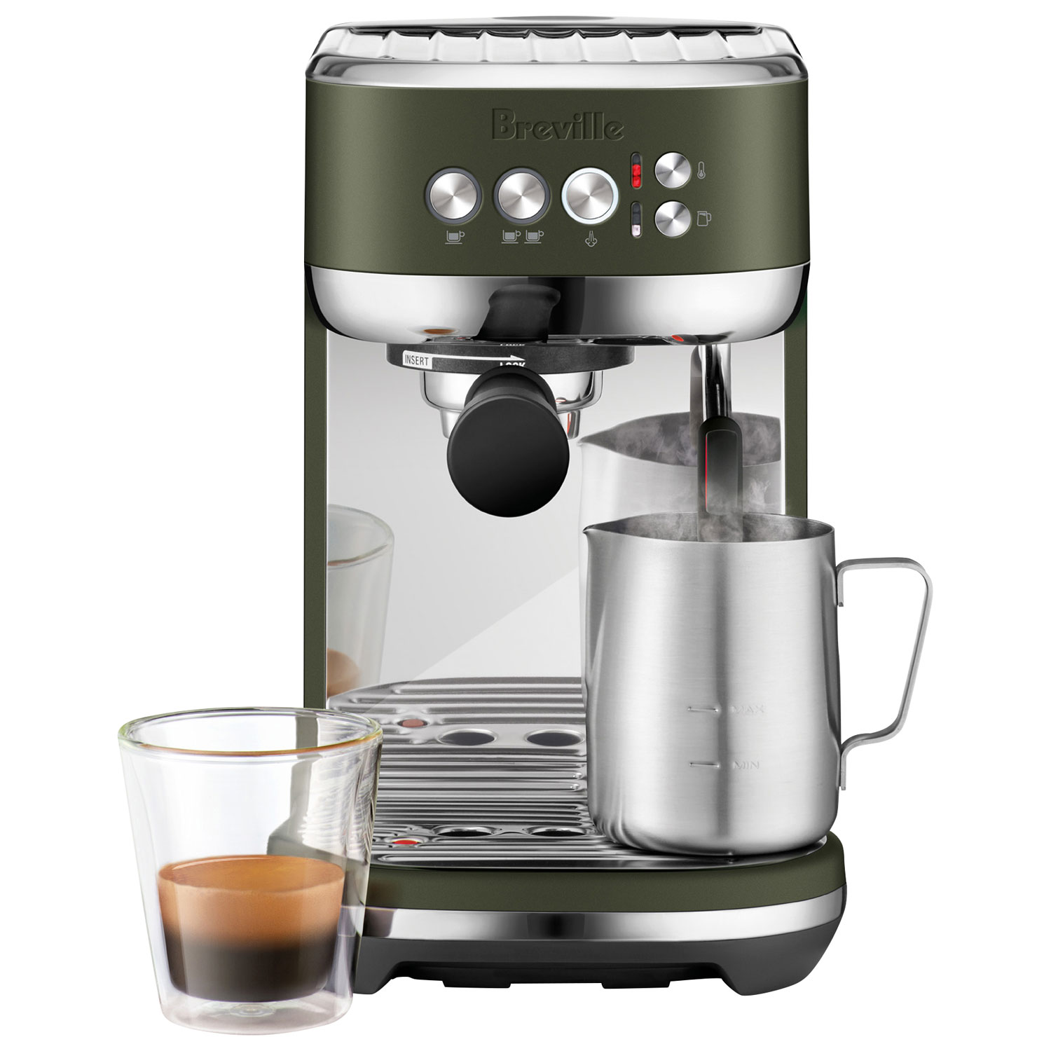 Breville Bambino Plus Automatic Espresso Machine with Frother - Olive Tapenade