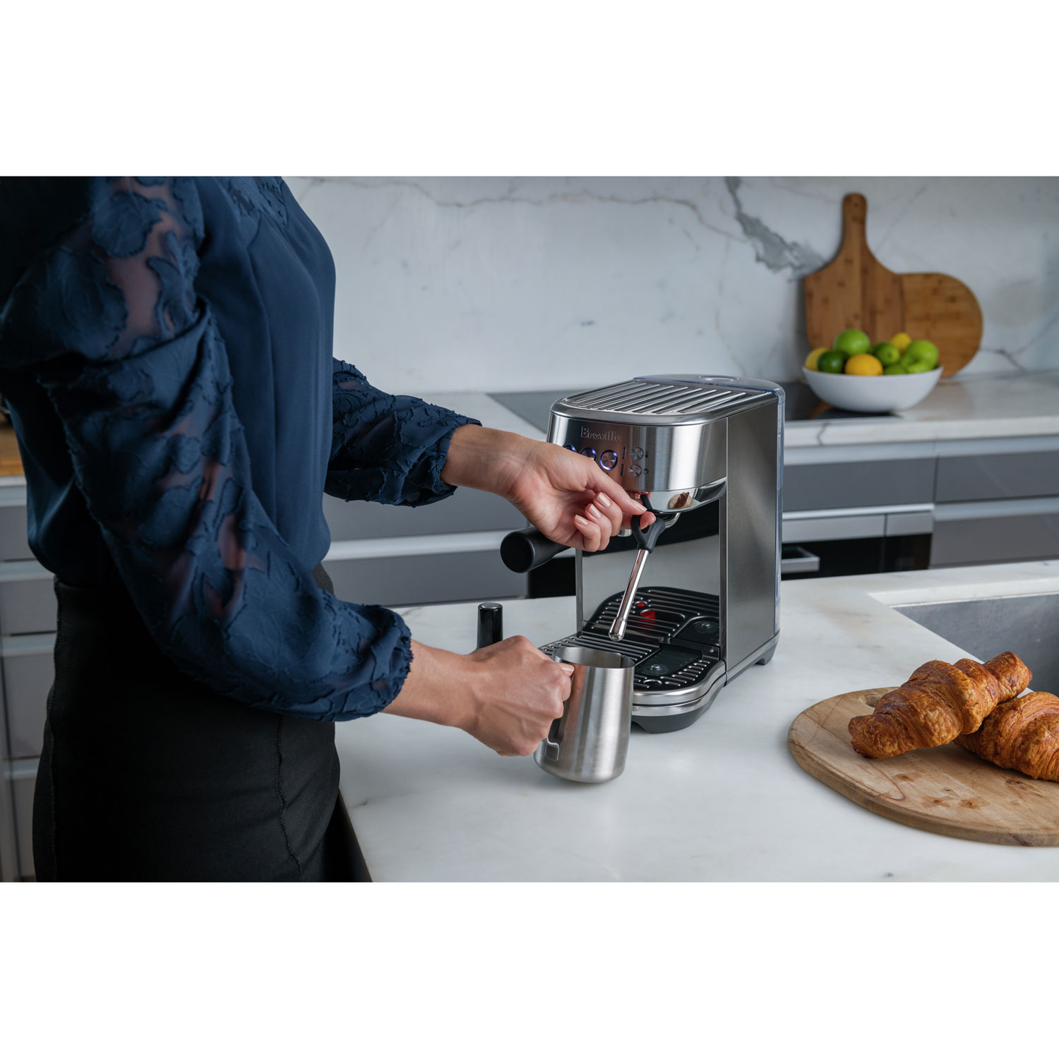 Breville Bambino Plus Automatic Espresso Machine with Frother - Olive Tapenade