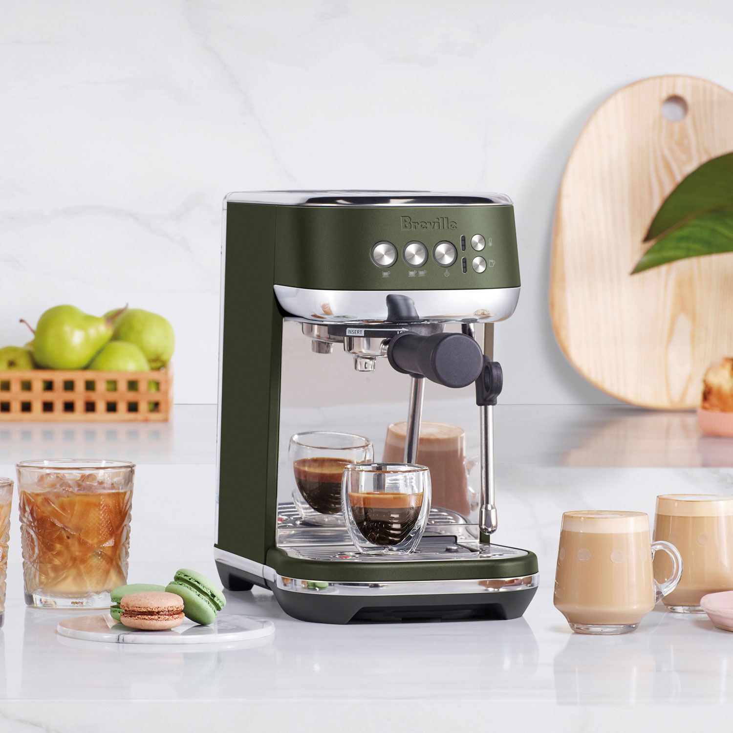 Breville Bambino Plus Automatic Espresso Machine with Frother - Olive Tapenade