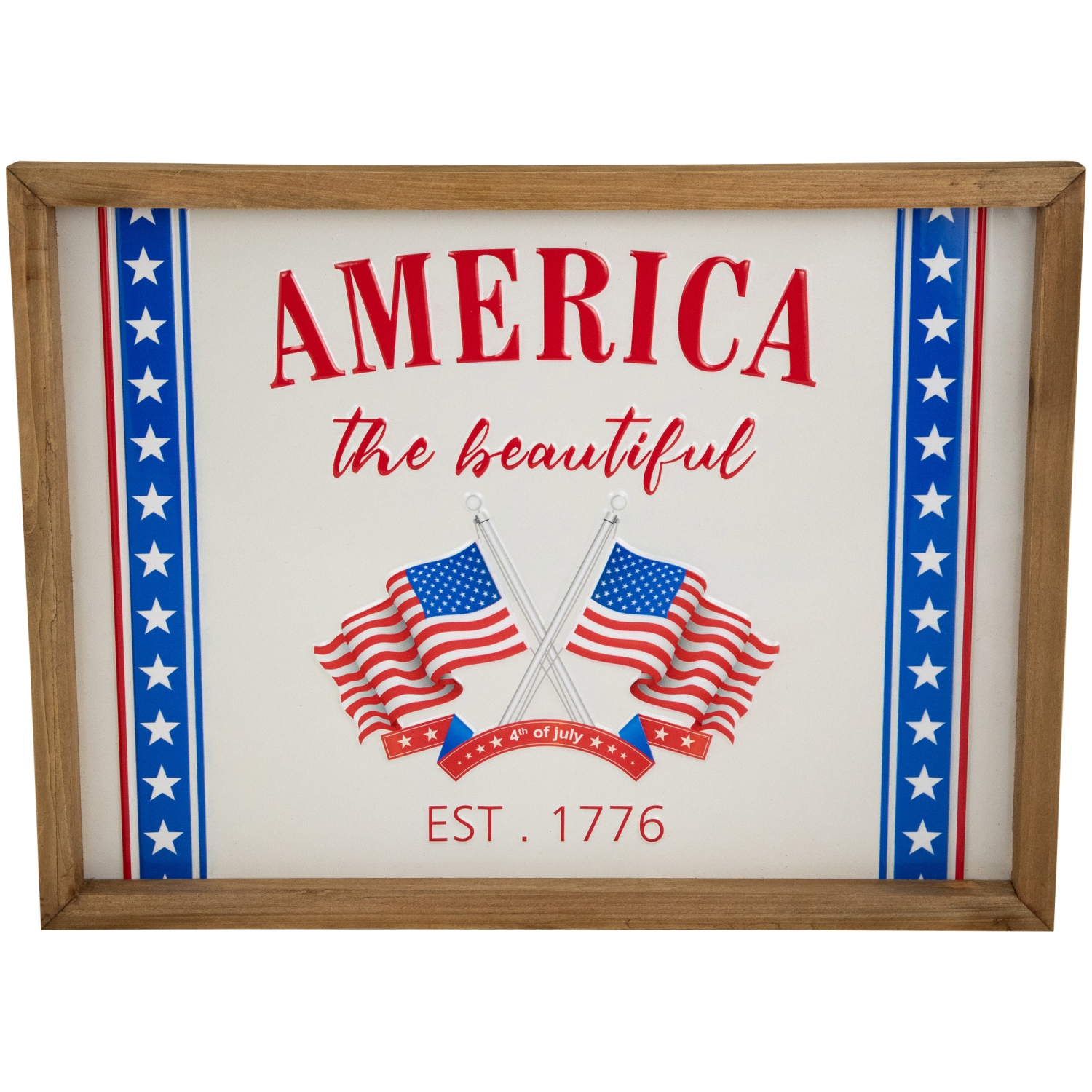 Affiche murale encadrée « America the Beautiful Patriotic » - 15,75 po