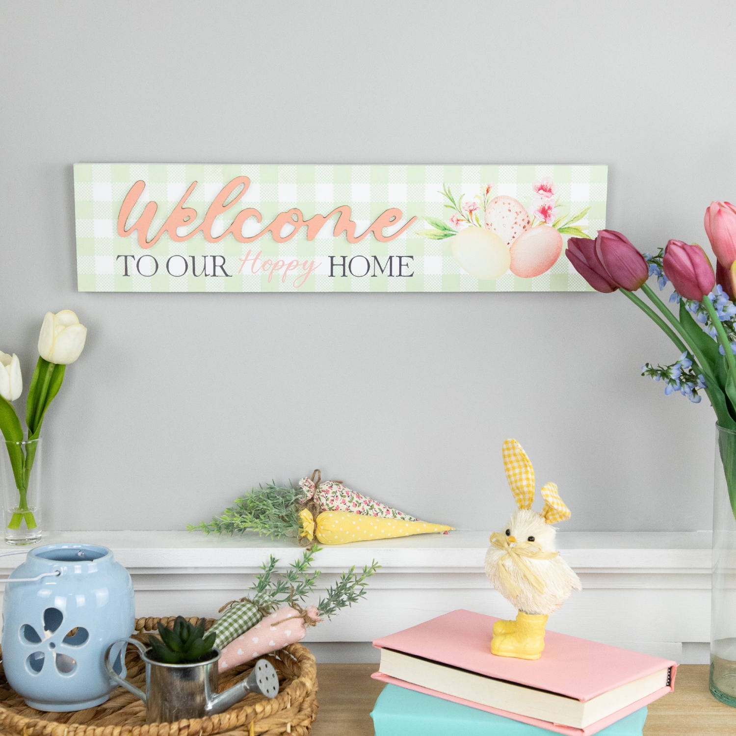 Welcome to Our Hoppy Home Easter Wall Sign - 19.75"