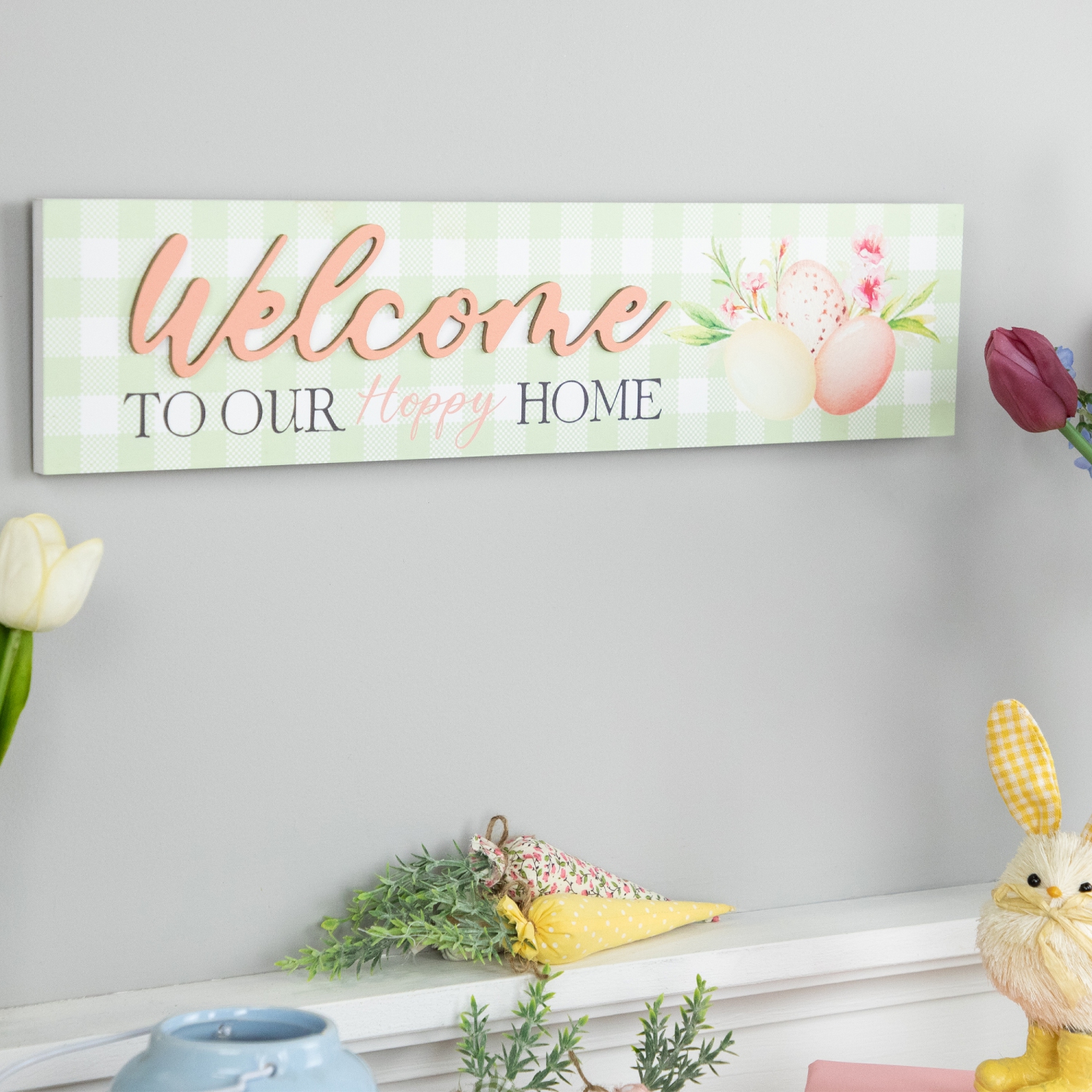 Welcome to Our Hoppy Home Easter Wall Sign - 19.75"