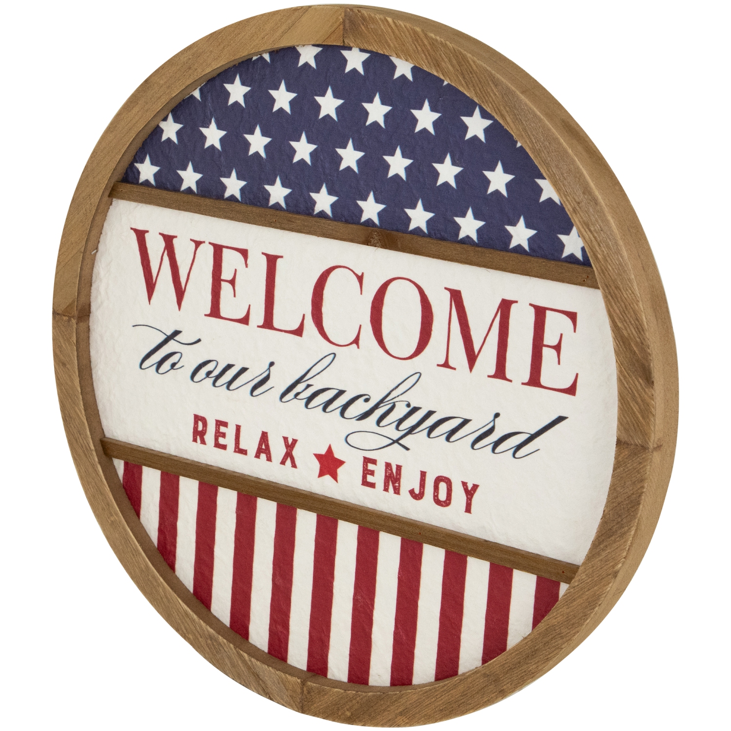 Affiche murale encadrée « Welcome to Our Backyard Americana » - 11,75 po