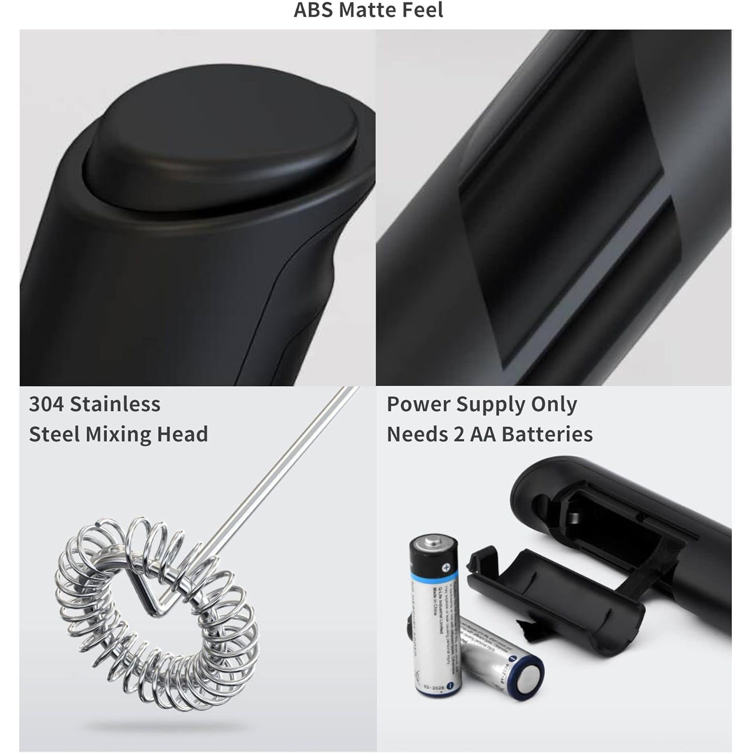 Milk Frother Handheld, Battery Operated 304 Stainless Steel Head Mini Electric Foam Maker Drink Mixer Egg Beater for Latte,Cappuccinos, Hot Chocolate