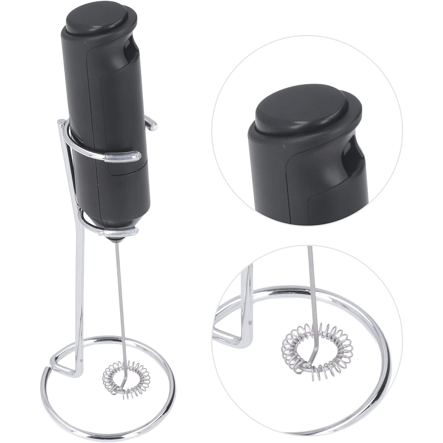 Moussoir à lait électrique à main avec socle conception alimentée par piles outil électrique pour mélangeur à café fouet électrique pour cappuccino,